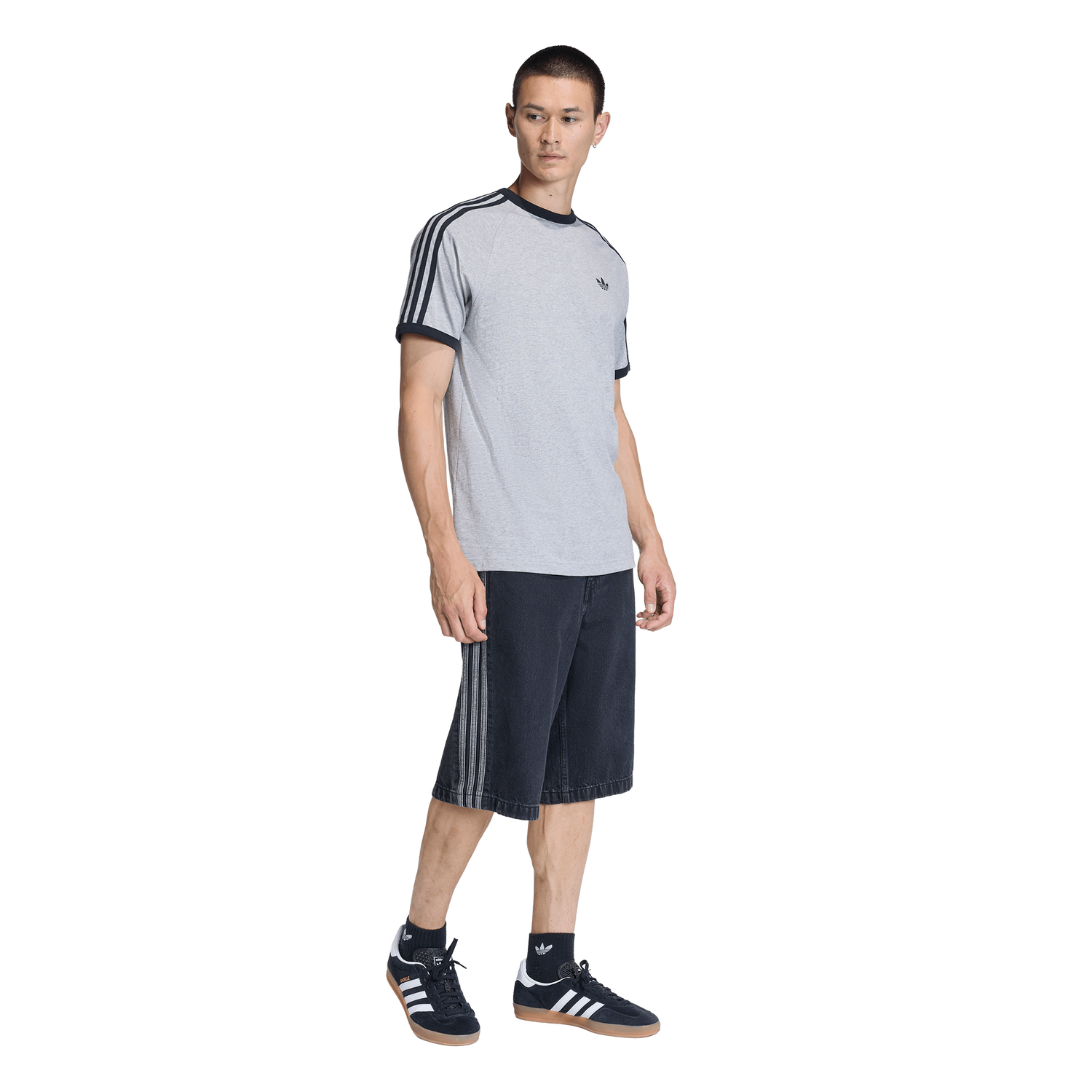 adidas 3-Stripes T-Shirt - Men's - Medium Grey Heather