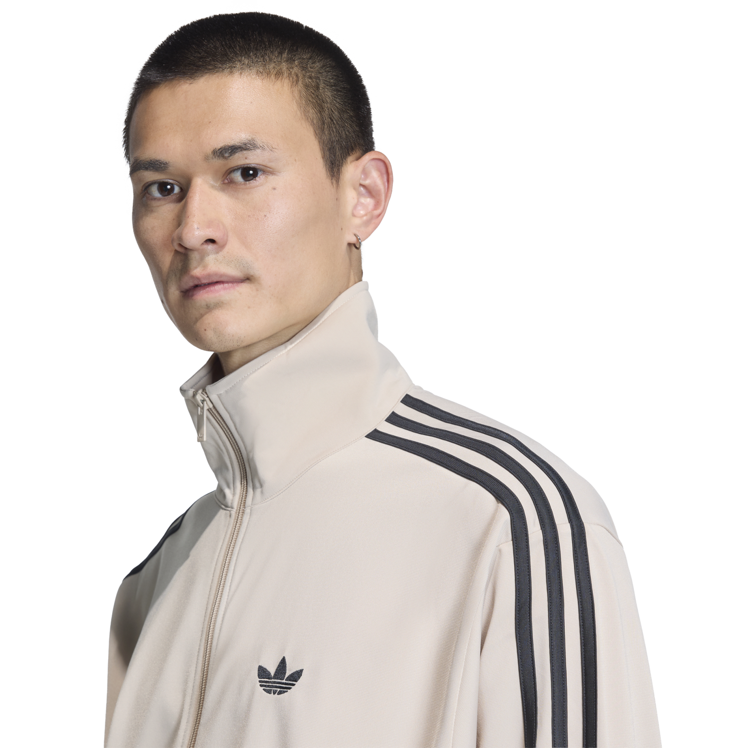 adidas Firebird Track Top - Men's - Stone Khaki/White