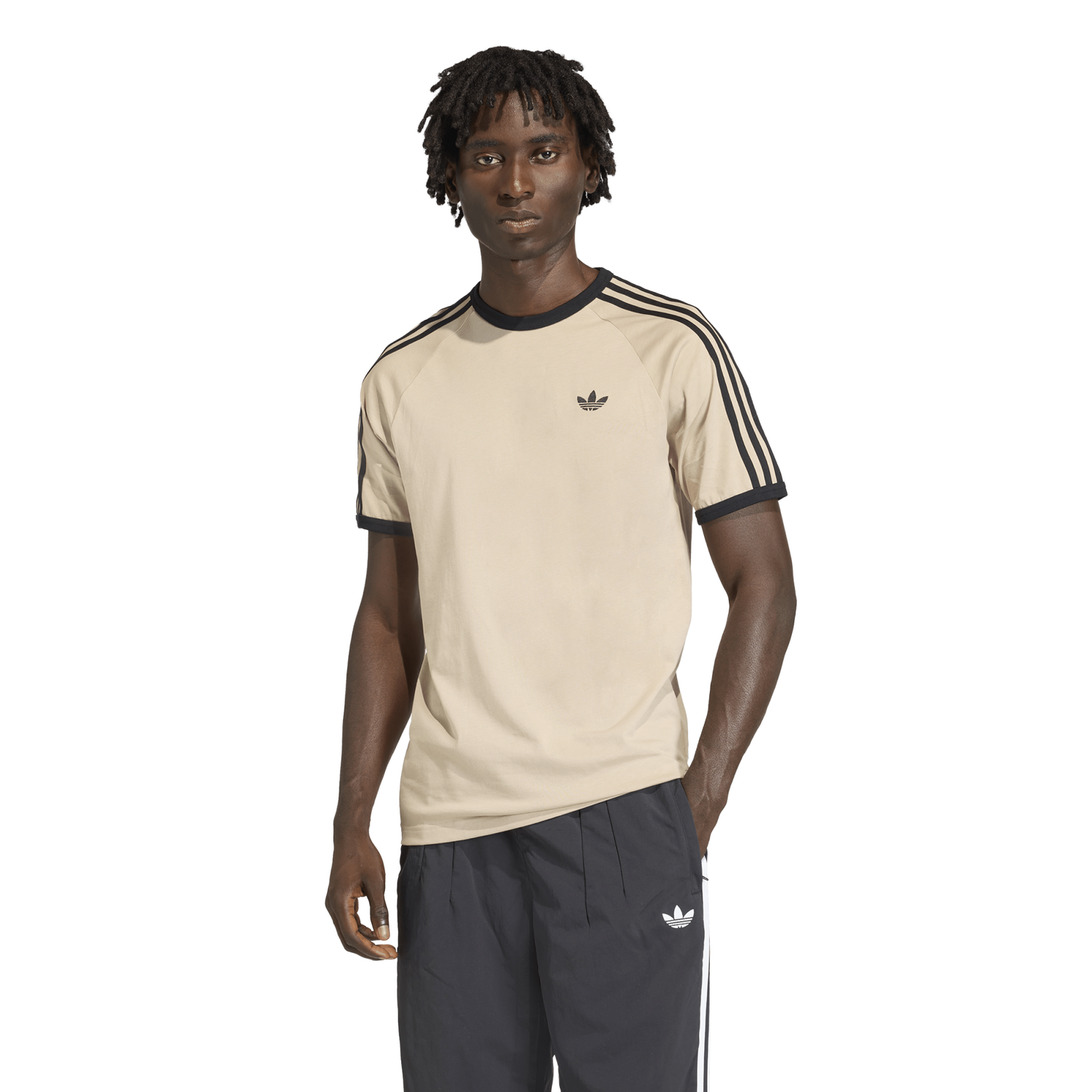 adidas 3-Stripes T-Shirt - Men's - Khaki/Black