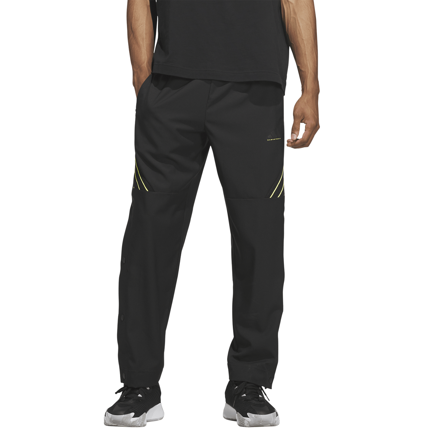 adidas CrazyLite Woven Basketball Pants - Men's - Solar Lemon/Black