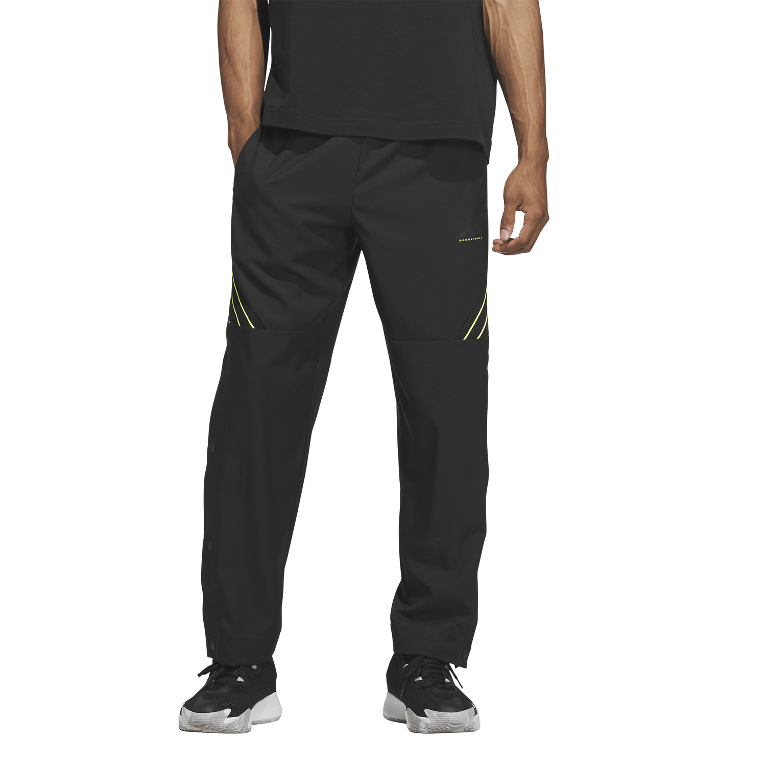 adidas CrazyLite Woven Basketball Pants - Men's - Solar Lemon/Black
