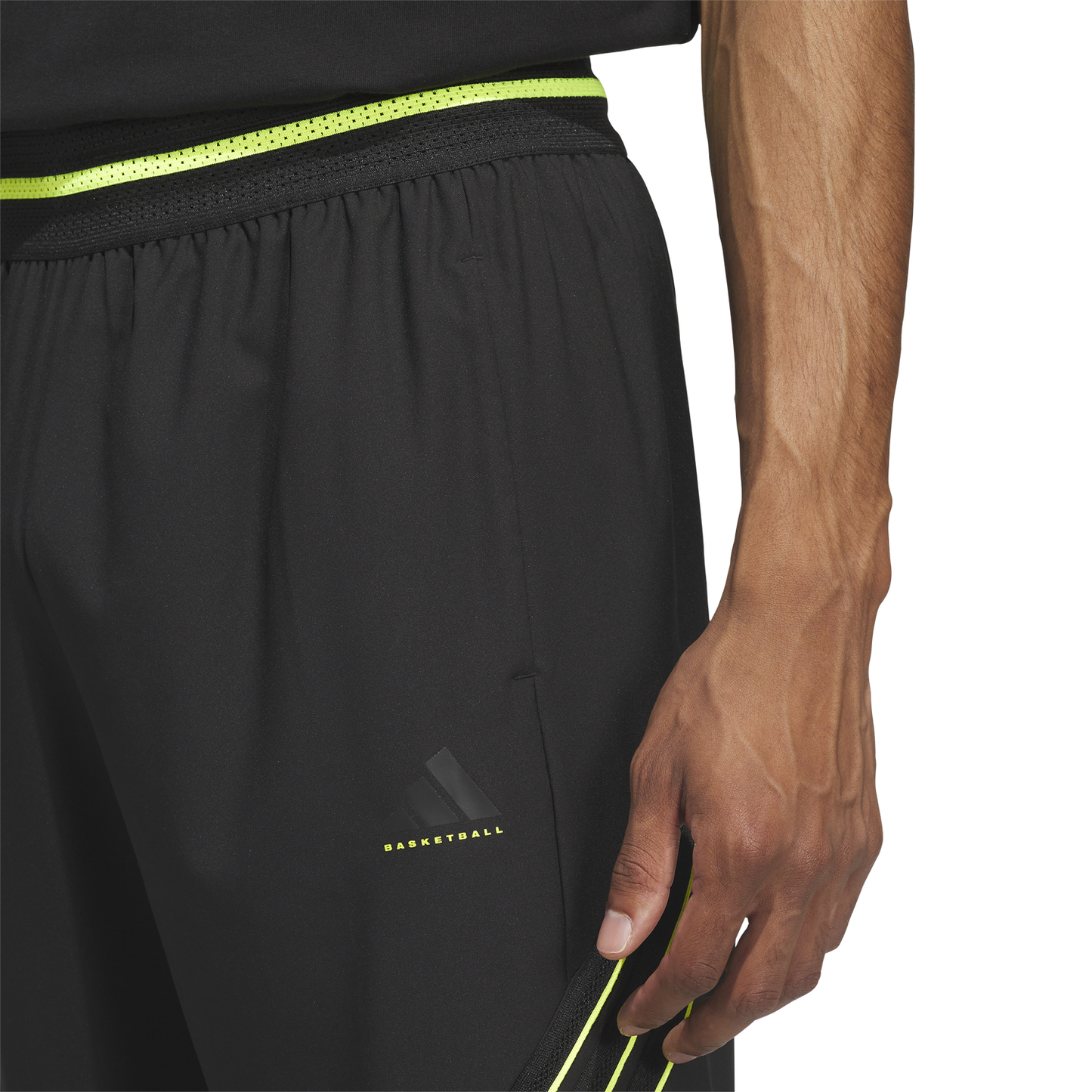 adidas CrazyLite Woven Basketball Pants - Men's - Solar Lemon/Black