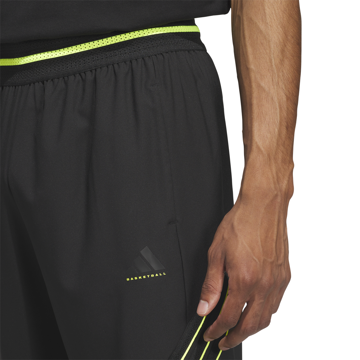 adidas CrazyLite Woven Basketball Pants - Men's - Solar Lemon/Black