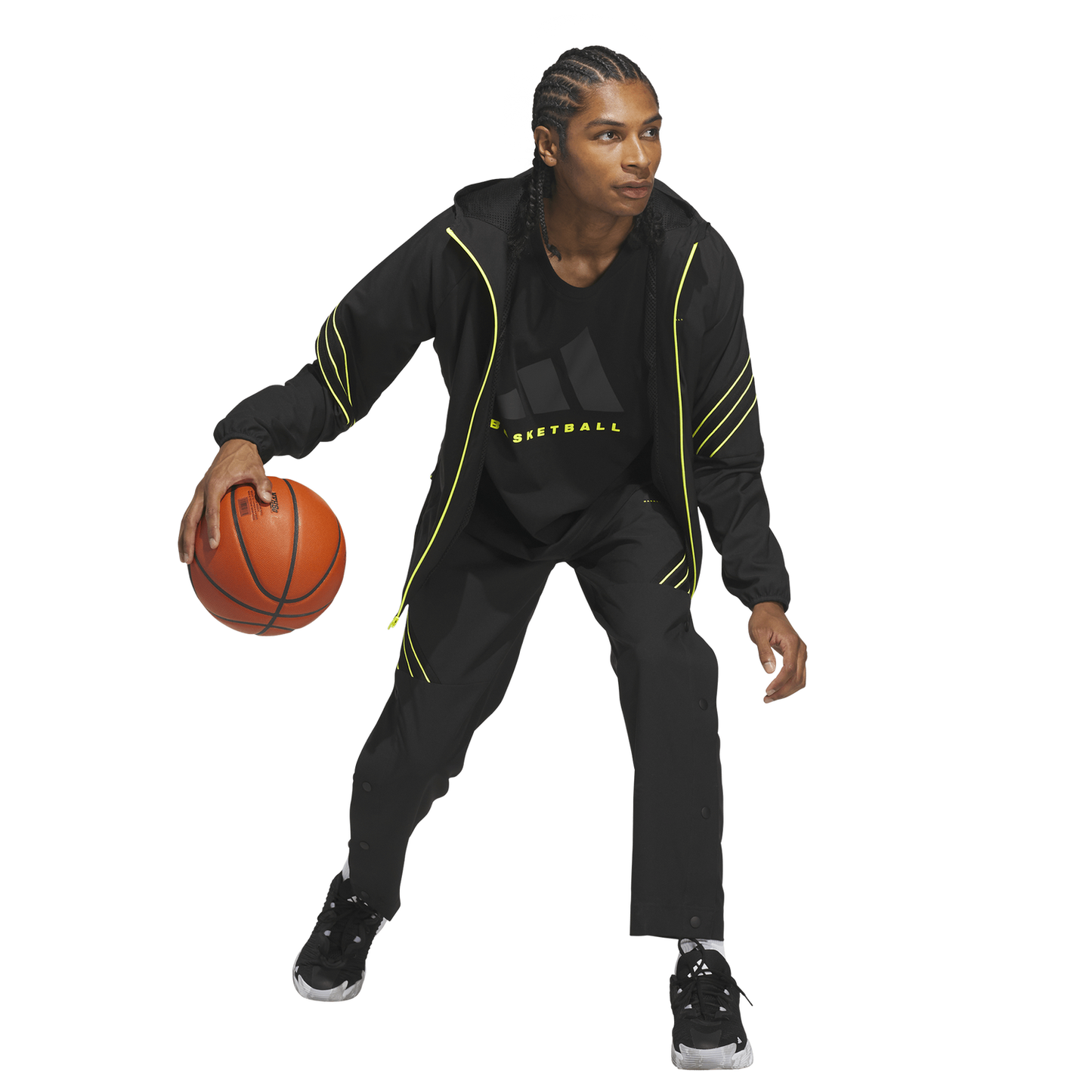 adidas CrazyLite Woven Basketball Pants - Men's - Solar Lemon/Black