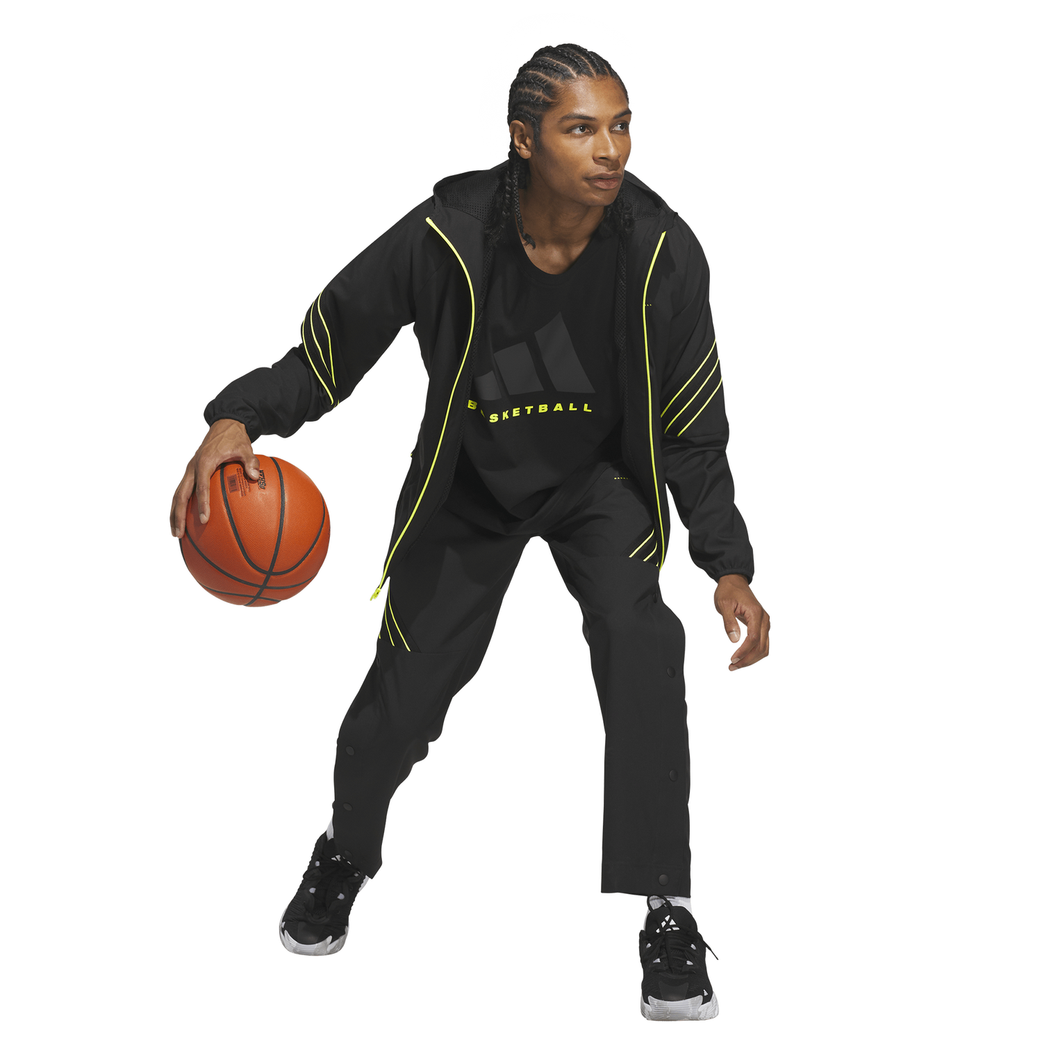 adidas CrazyLite Woven Basketball Pants - Men's - Solar Lemon/Black