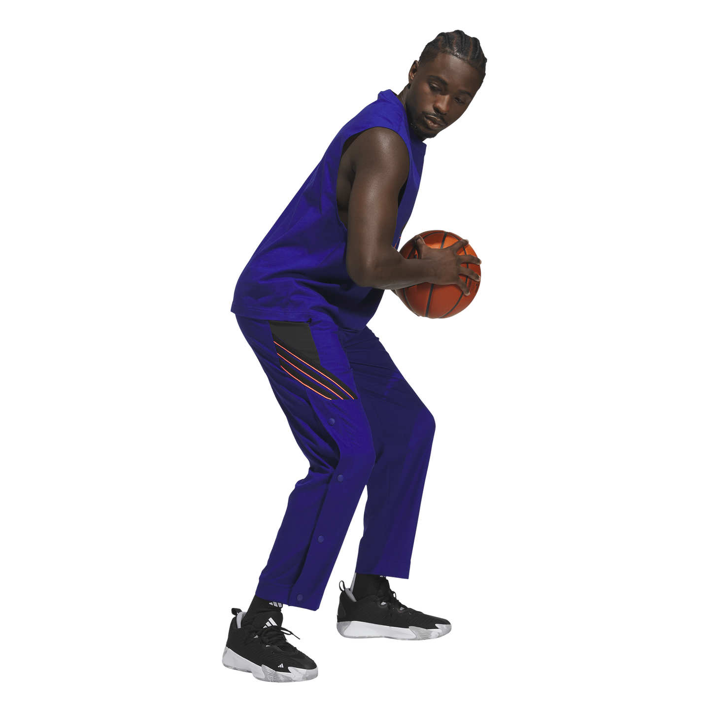 adidas CrazyLite Woven Basketball Pants - Men's - Mystery Ink/Black/Solar Turbo