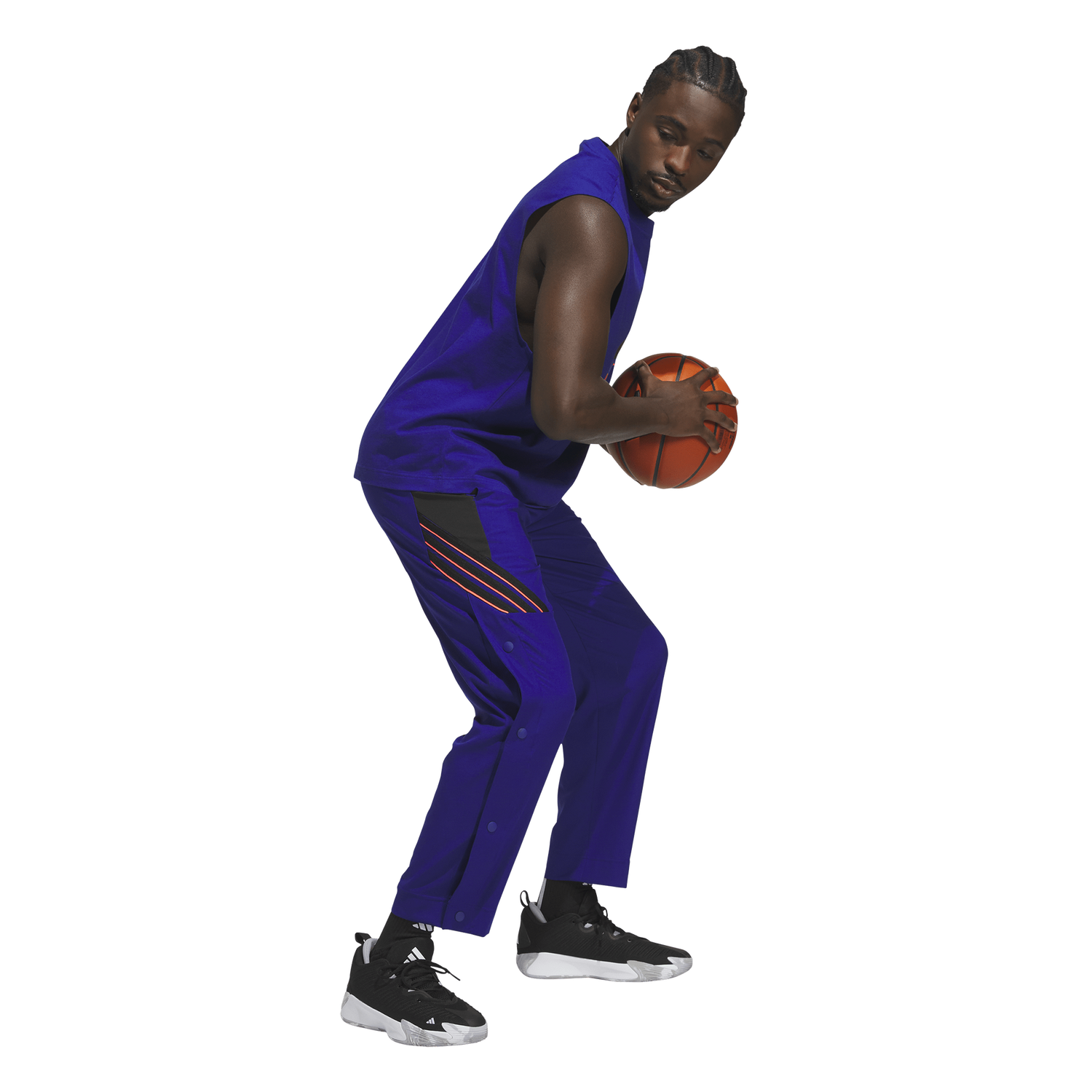 adidas CrazyLite Woven Basketball Pants - Men's - Mystery Ink/Black/Solar Turbo