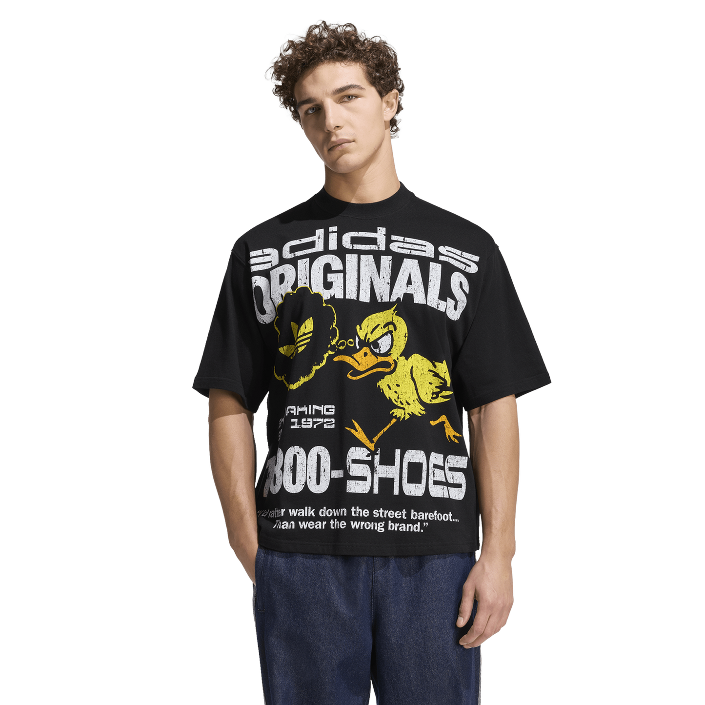adidas Duck Graphic T-Shirt - Men's - Utility Black/White