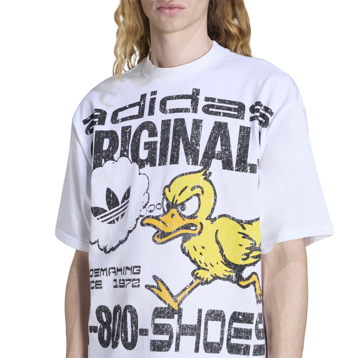adidas Duck Graphic T-Shirt - Men's - White/Yellow/Yellow/Yellow