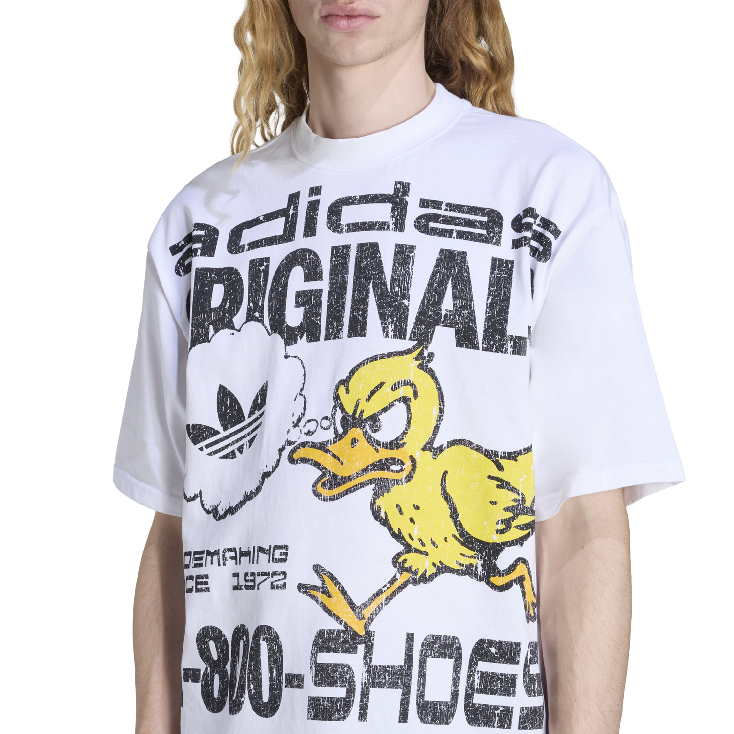 adidas Duck Graphic T-Shirt - Men's - White/Yellow/Yellow/Yellow
