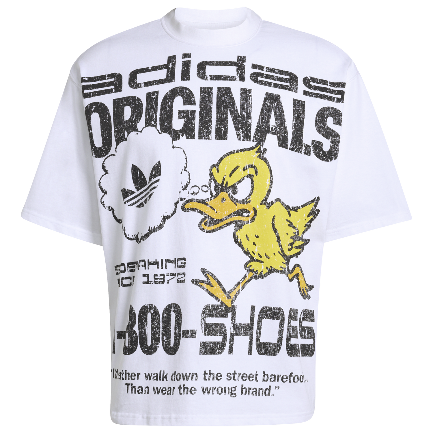 adidas Duck Graphic T-Shirt - Men's - White/Yellow/Yellow/Yellow