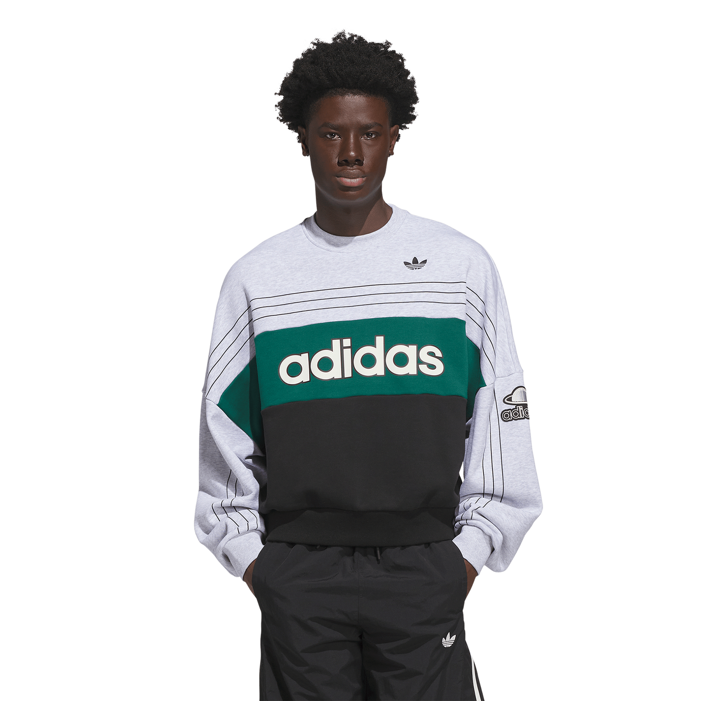 adidas Originals Varsity Crew Sweatshirt - Men's - Light Grey Heather
