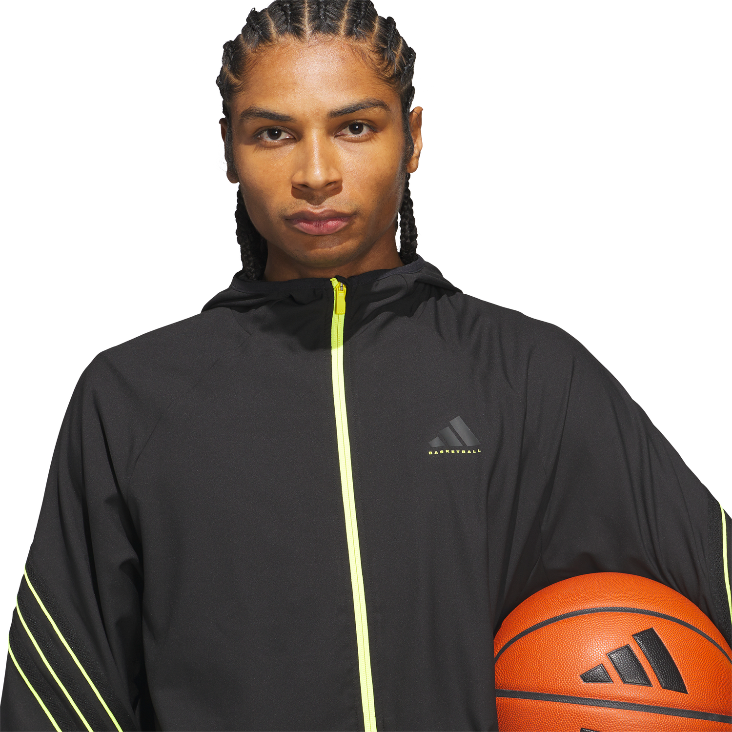 adidas Crazy Lite Basketball Jacket - Men's - Black/Solar Lemon