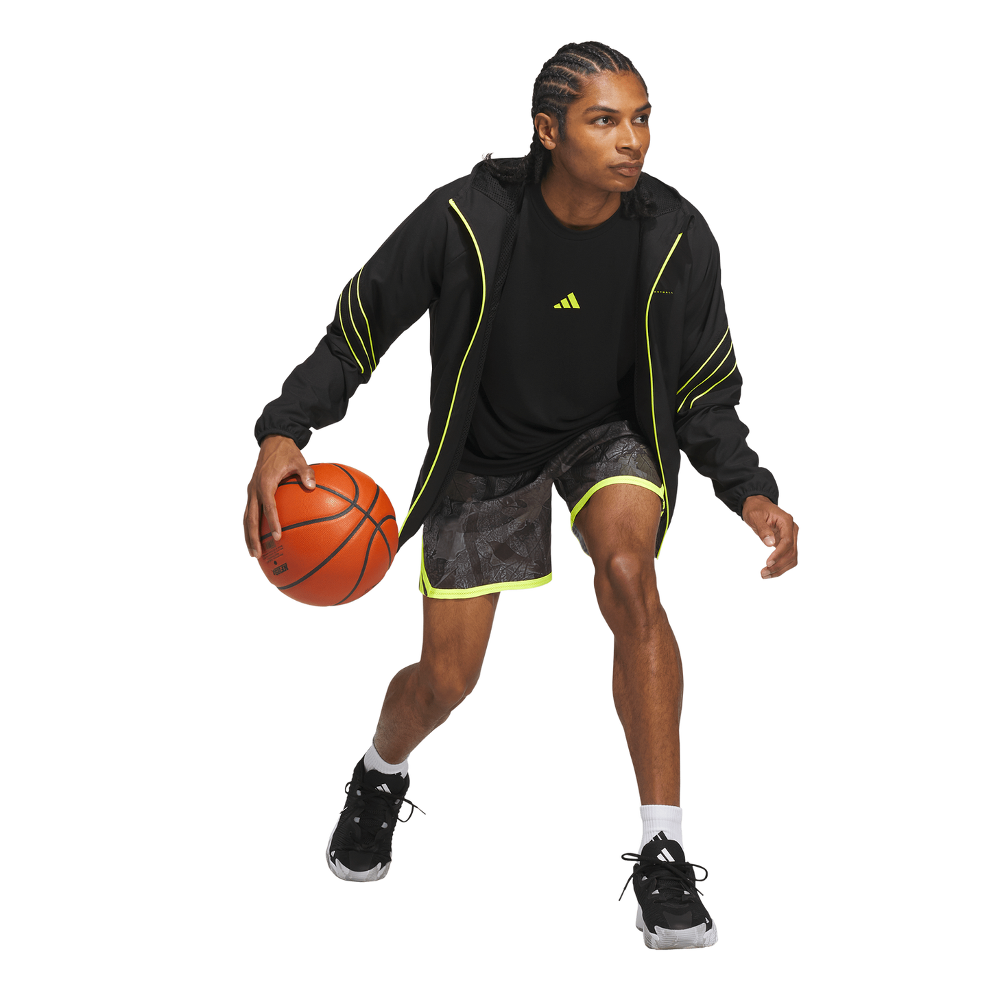 adidas Crazy Lite Basketball Jacket - Men's - Black/Solar Lemon