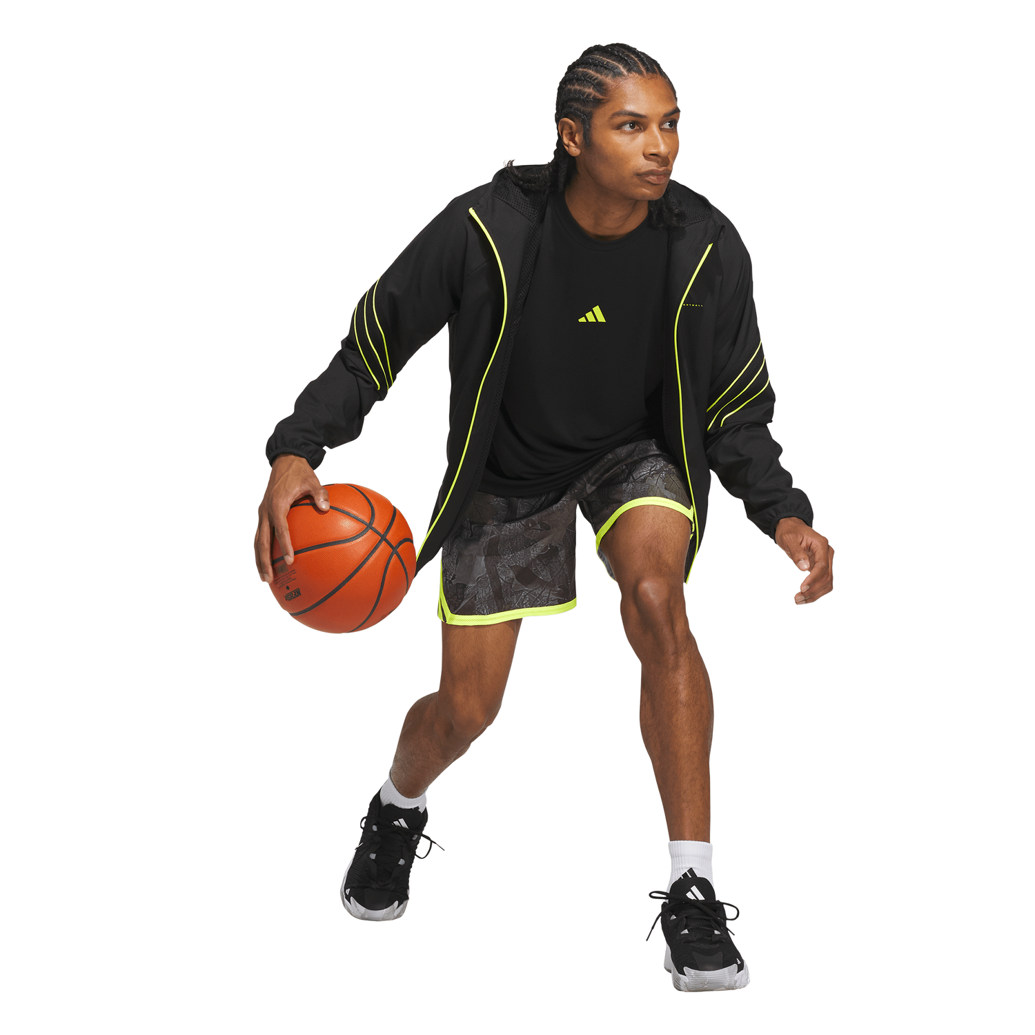 adidas Crazy Lite Basketball Jacket - Men's - Black/Solar Lemon