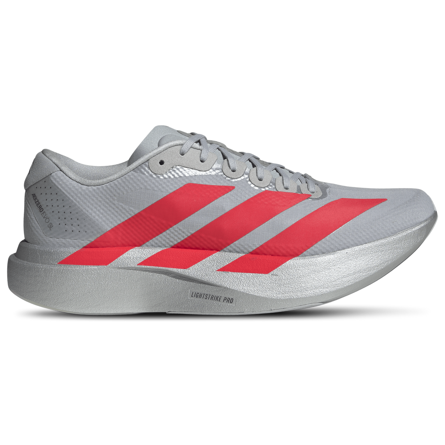 adidas Adizero Evo SL Woven - Men's - Silver Metallic/Lucid Red/Iron Metallic