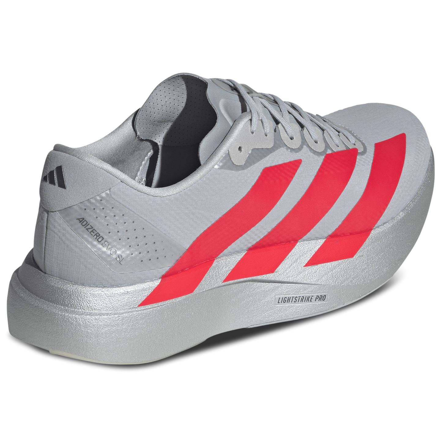 adidas Adizero Evo SL Woven - Men's - Silver Metallic/Lucid Red/Iron Metallic