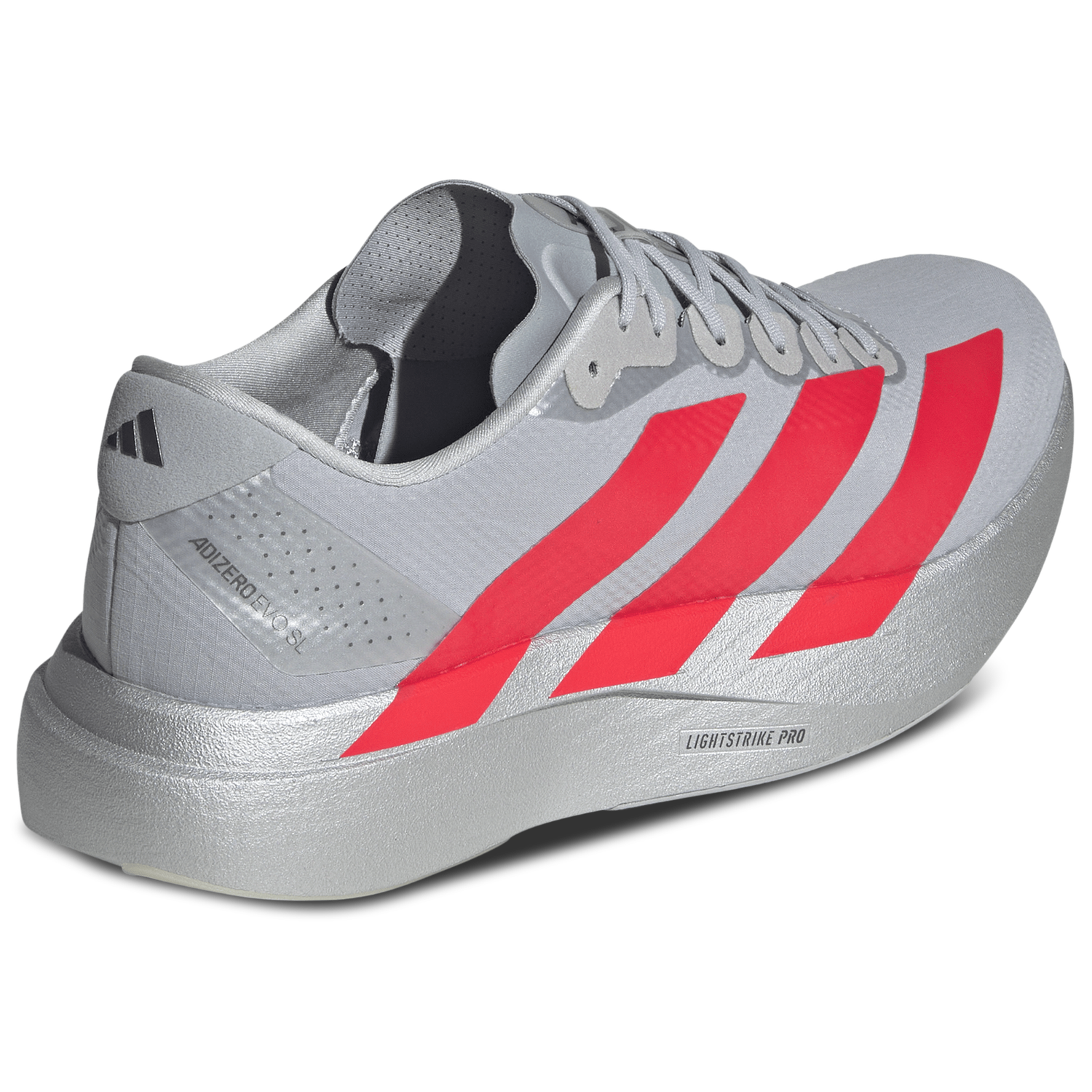 adidas Adizero Evo SL Woven - Men's - Silver Metallic/Lucid Red/Iron Metallic