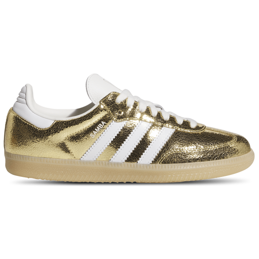 adidas Samba OG Cracked Metallic - Women's - Gold Metallic/White