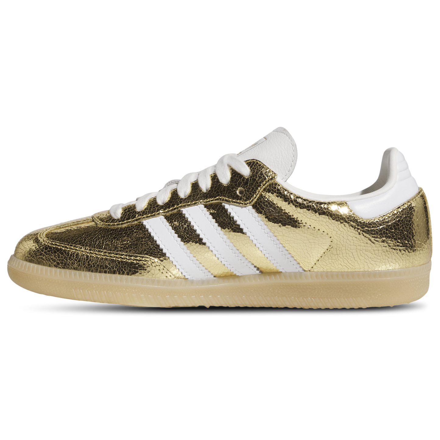 adidas Samba OG Cracked Metallic - Women's - Gold Metallic/White