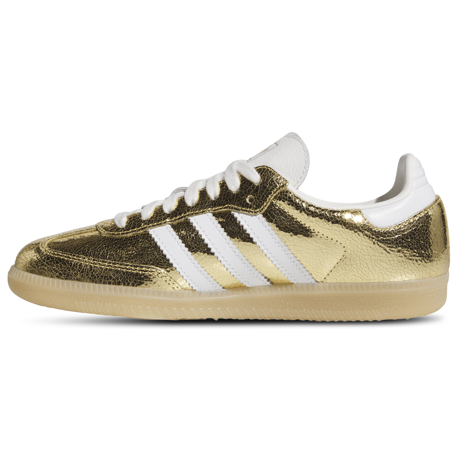 adidas Samba OG Cracked Metallic - Women's - Gold Metallic/White