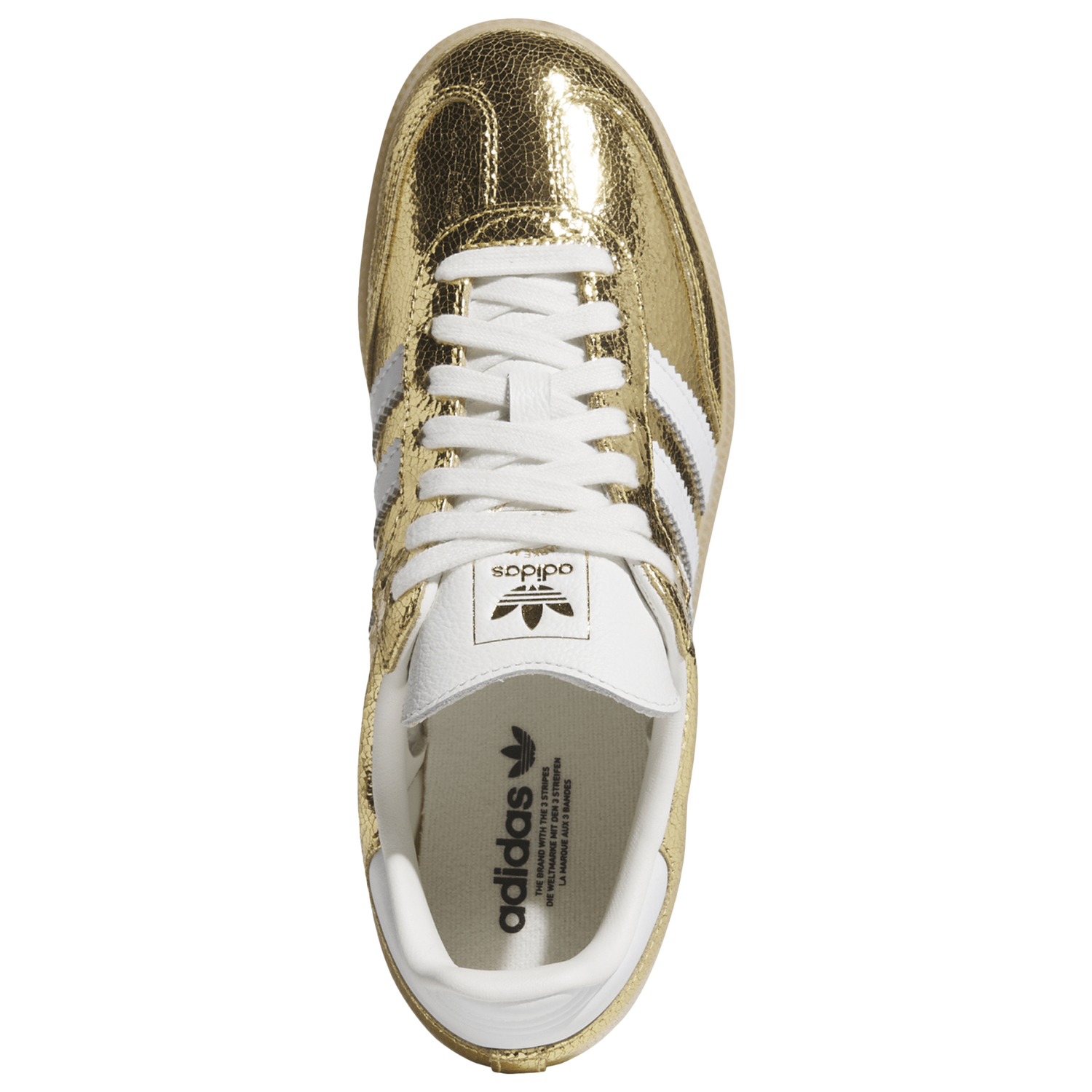 adidas Samba OG Cracked Metallic - Women's - Gold Metallic/White