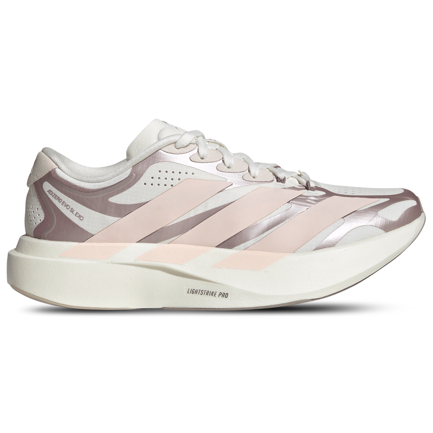 adidas adizero Evo SL Exo - Women's - Vapour Grey Met/Cloud White/Blush Pink