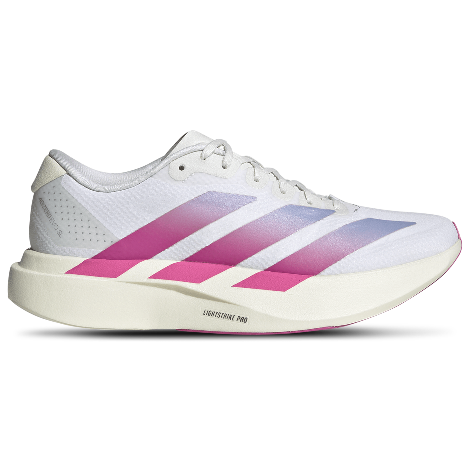 adidas adizero Evo SL Woven - Women's - Footwear White/Lucid Fuchsia/Violet Tone