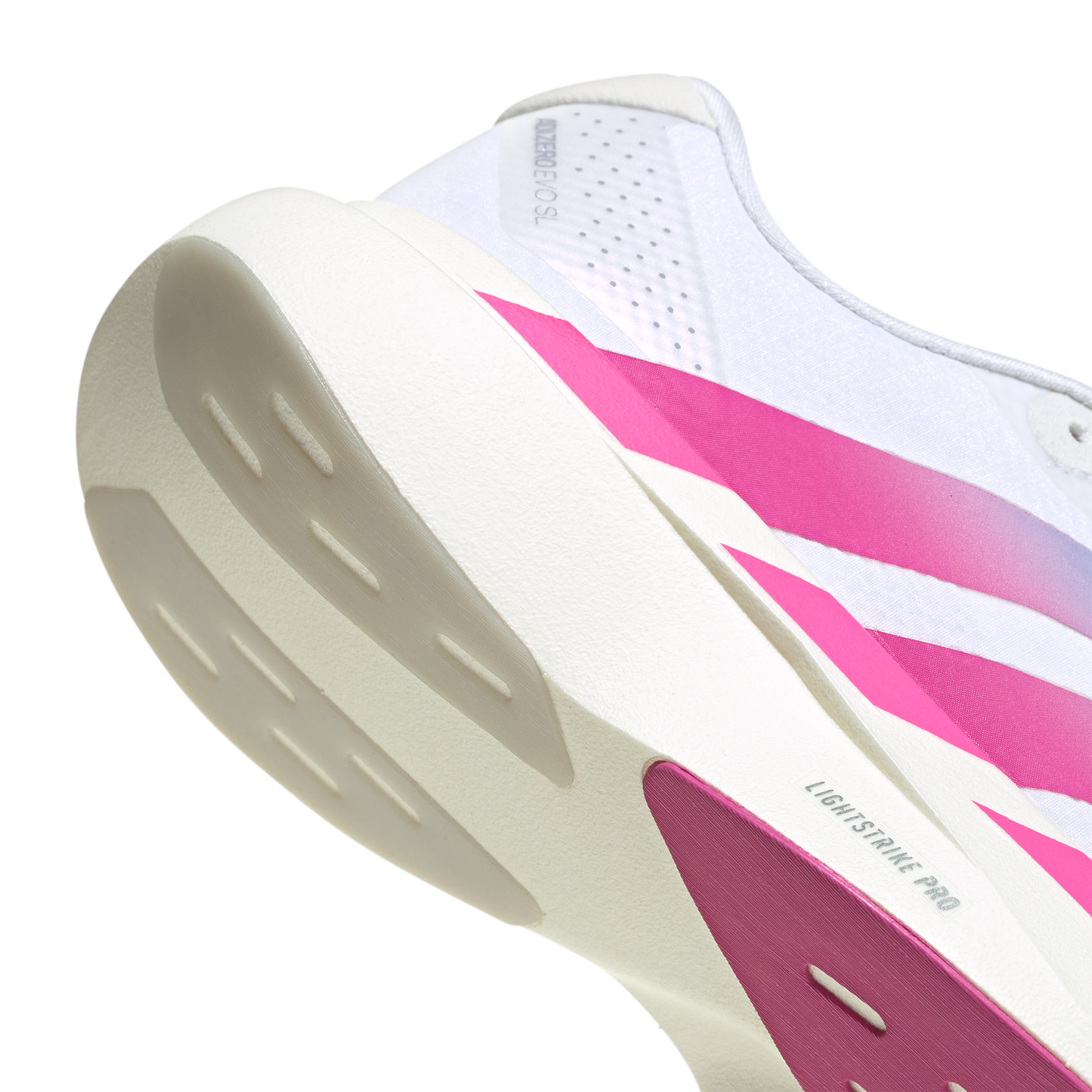 adidas adizero Evo SL Woven - Women's - Footwear White/Lucid Fuchsia/Violet Tone