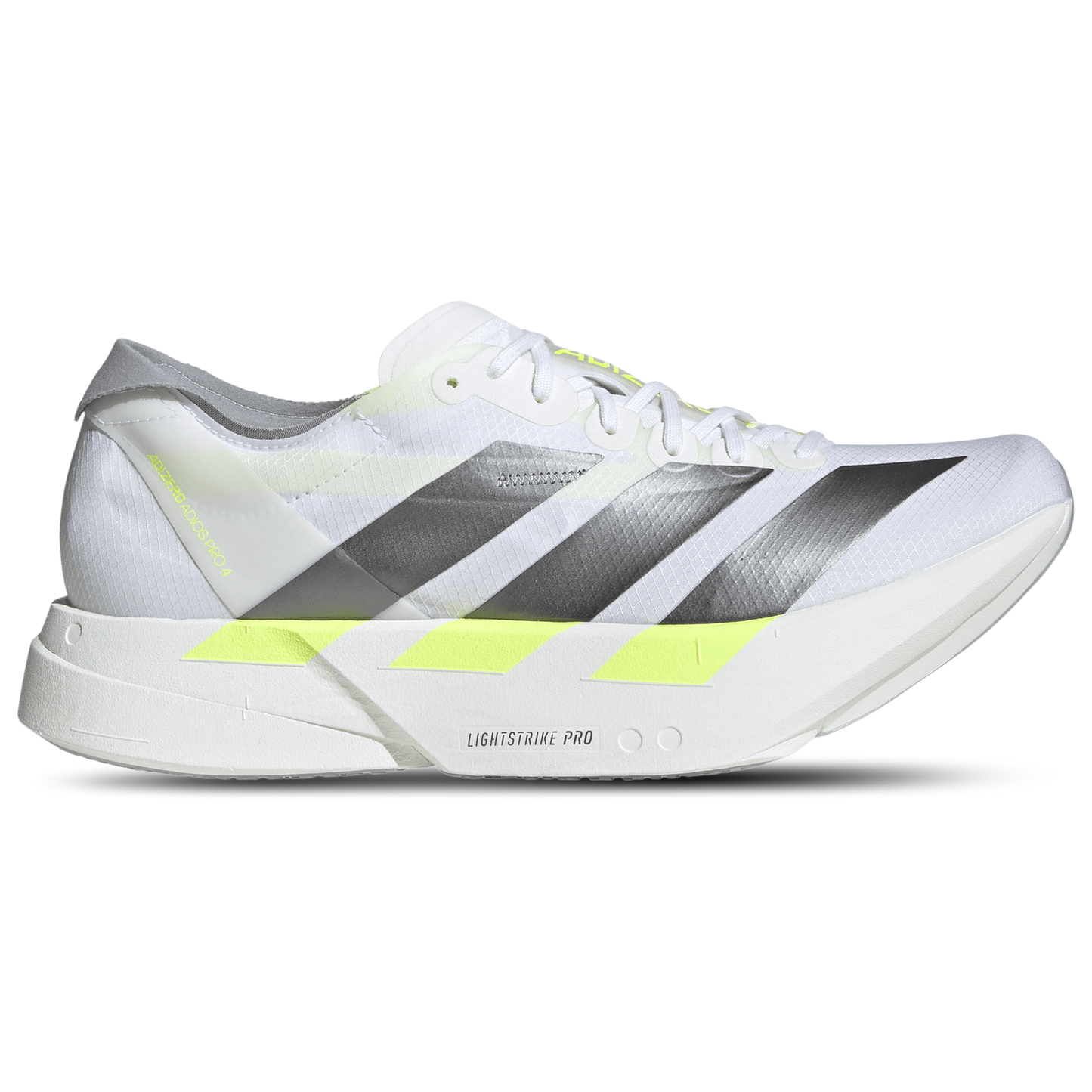 adidas adizero adios Pro 4 - Men's - White/Iron Metallic/Solar Yellow