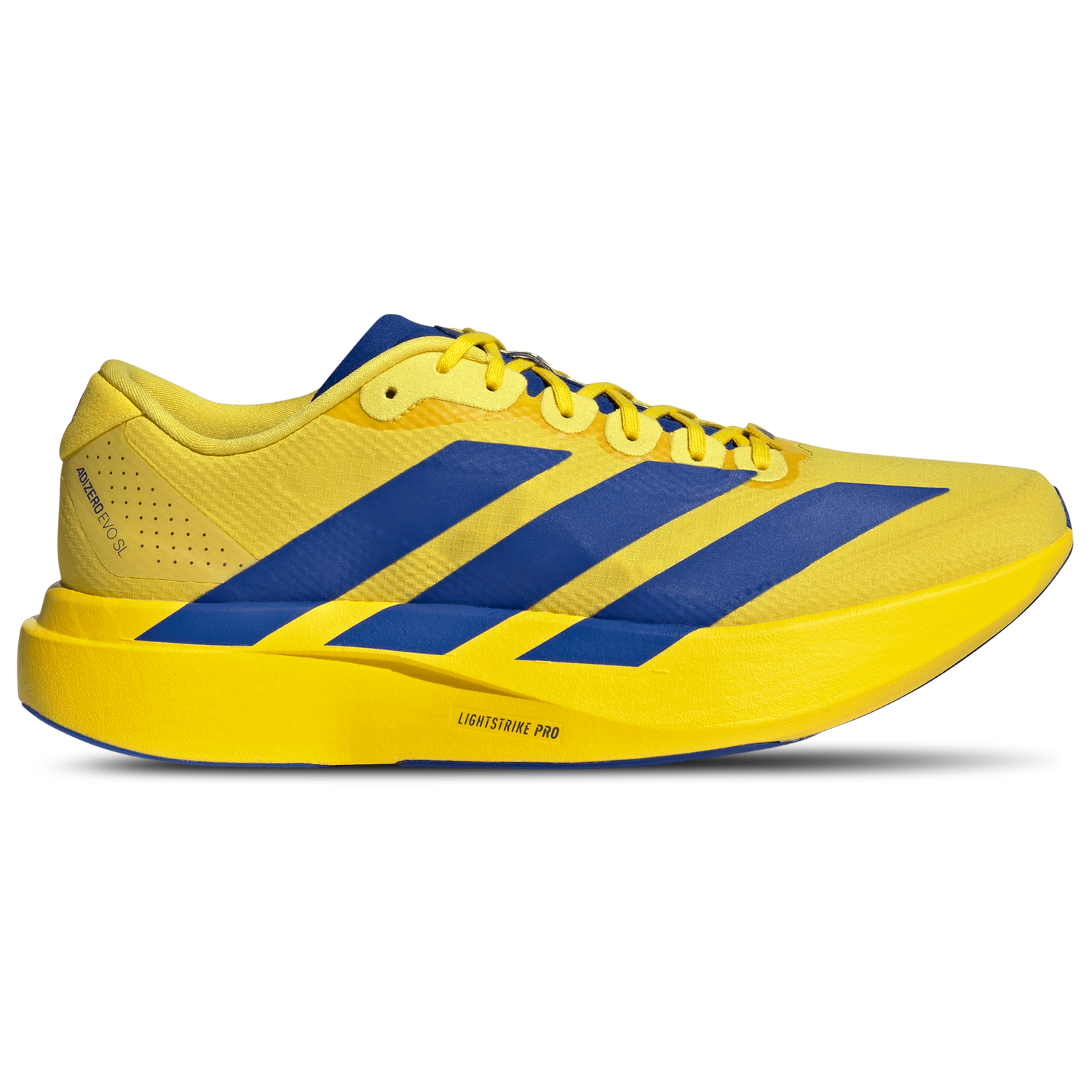 adidas Adizero Evo SL - Men's - Yellow/Team Royal Blue/Iron Met