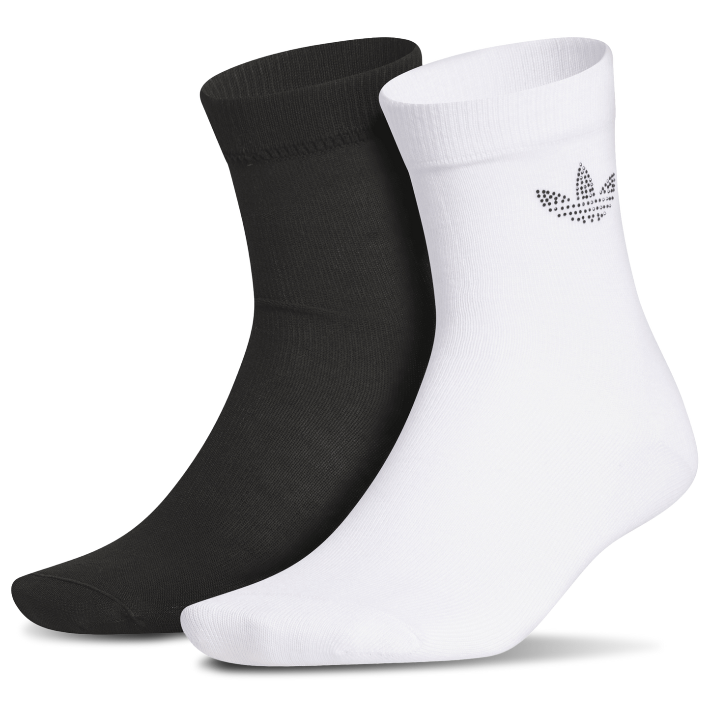 adidas Originals Rhinestone 2 Pack HI Quarter Socks - Women's - Black/White