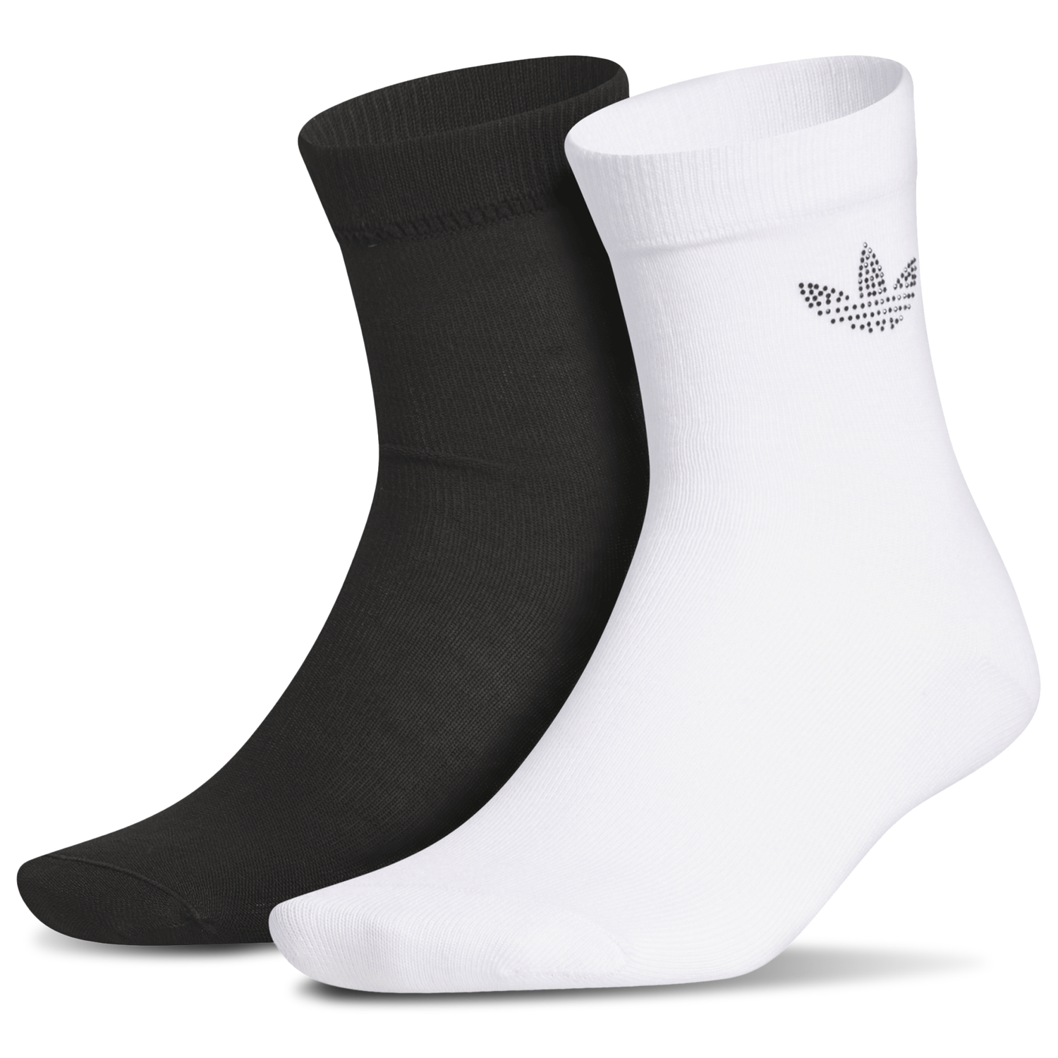 adidas Originals Rhinestone 2 Pack HI Quarter Socks - Women's - Black/White