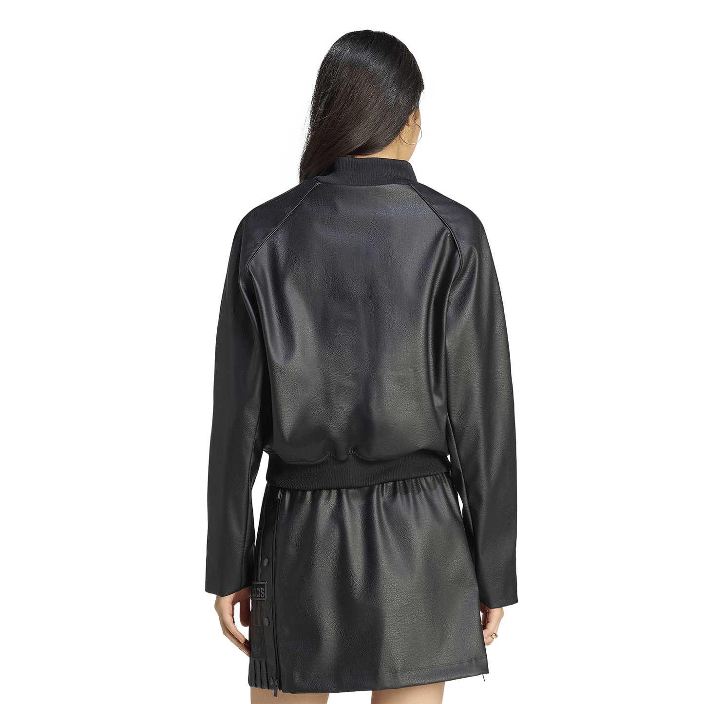 adidas Superstar Track Top Pleather - Women's - Black/Maroon
