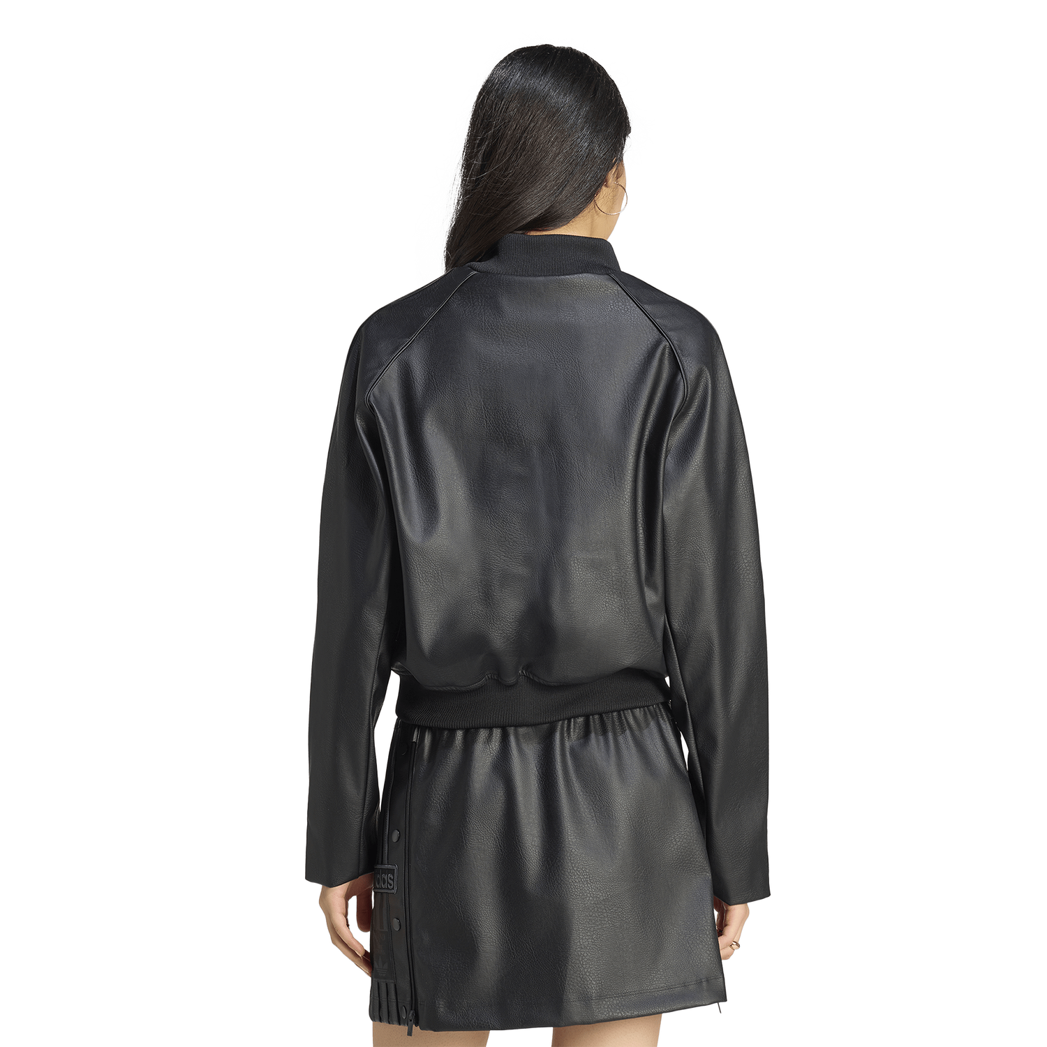 adidas Superstar Track Top Pleather - Women's - Black/Maroon
