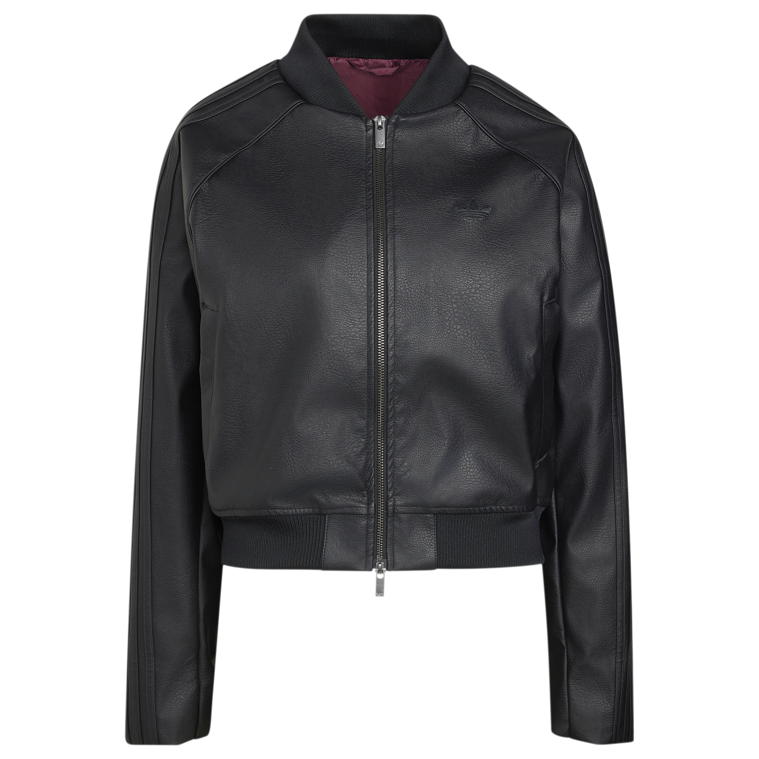 adidas Superstar Track Top Pleather - Women's - Black/Maroon