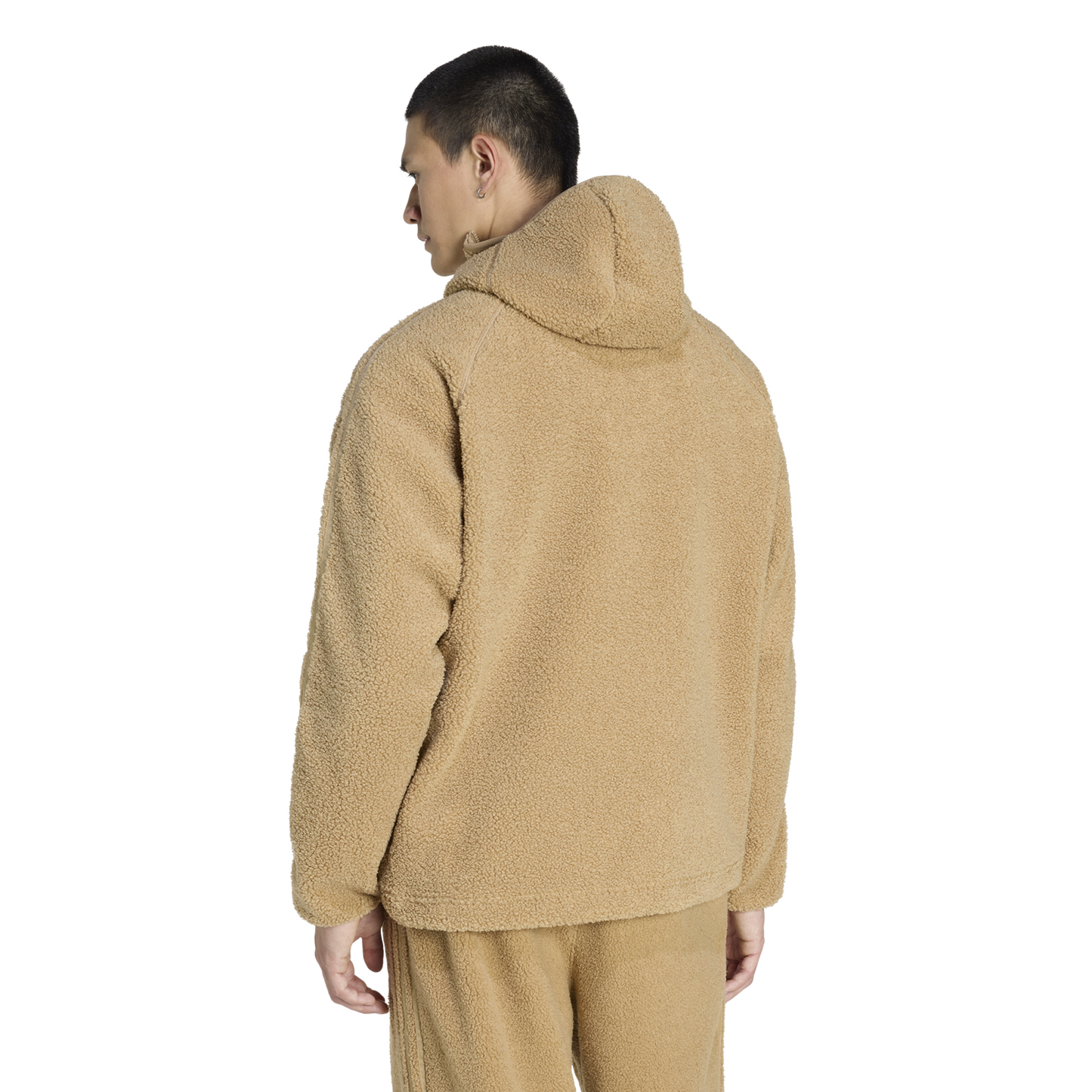 adidas Borg Fleece Quarter-Zip Hoodie - Men's - Brown/Tan