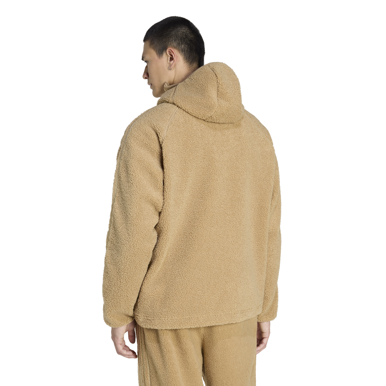 adidas Borg Fleece Quarter-Zip Hoodie - Men's - Brown/Tan