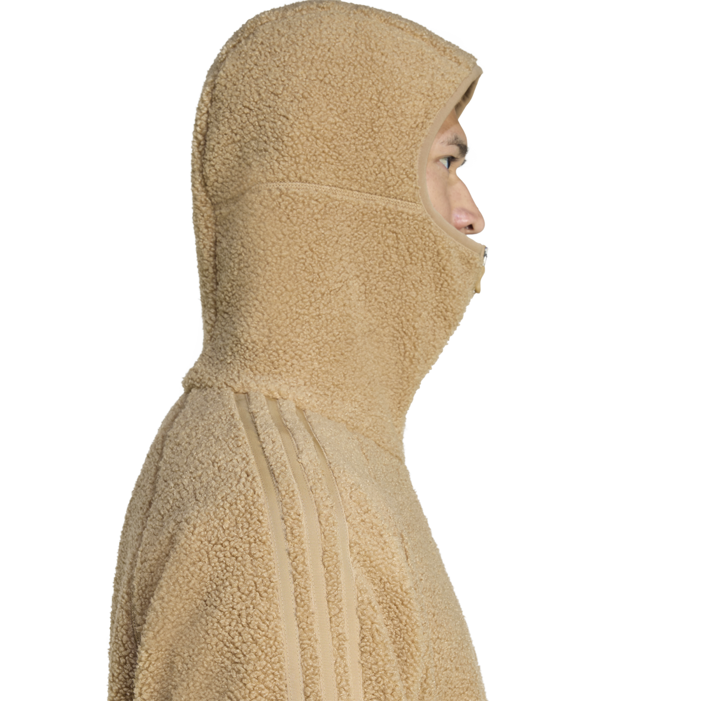 adidas Borg Fleece Quarter-Zip Hoodie - Men's - Brown/Tan