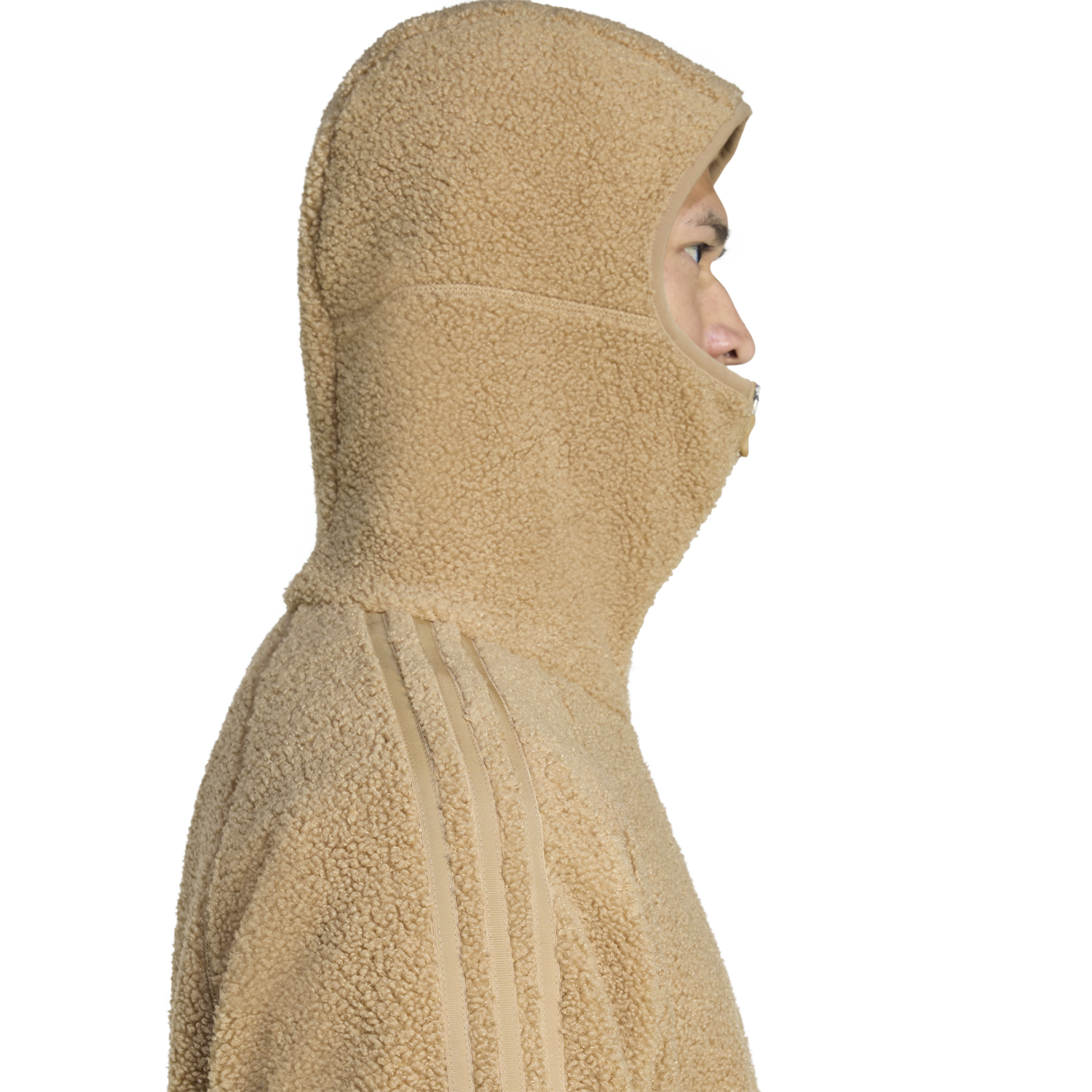 adidas Borg Fleece Quarter-Zip Hoodie - Men's - Brown/Tan