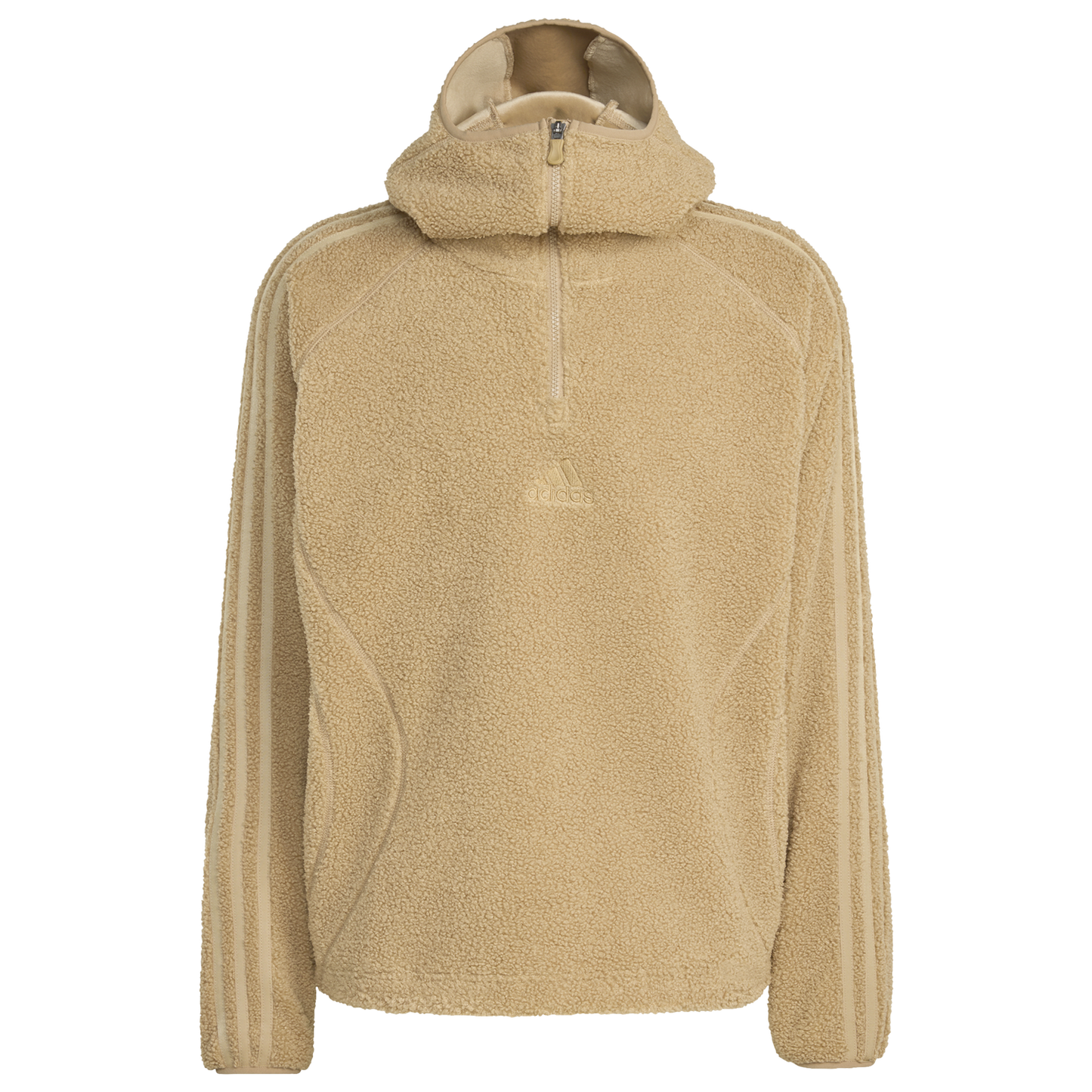 adidas Borg Fleece Quarter-Zip Hoodie - Men's - Brown/Tan