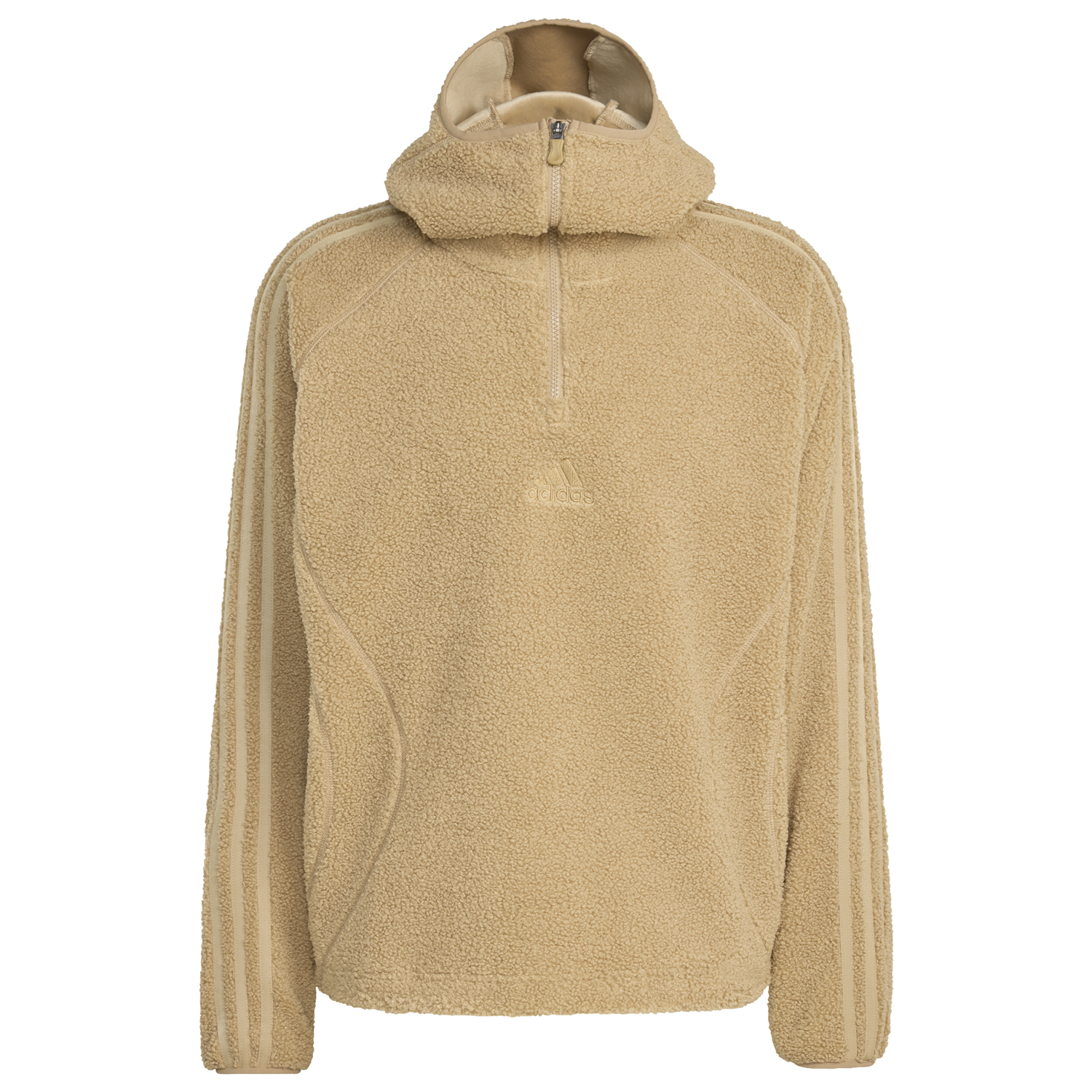 adidas Borg Fleece Quarter-Zip Hoodie - Men's - Brown/Tan