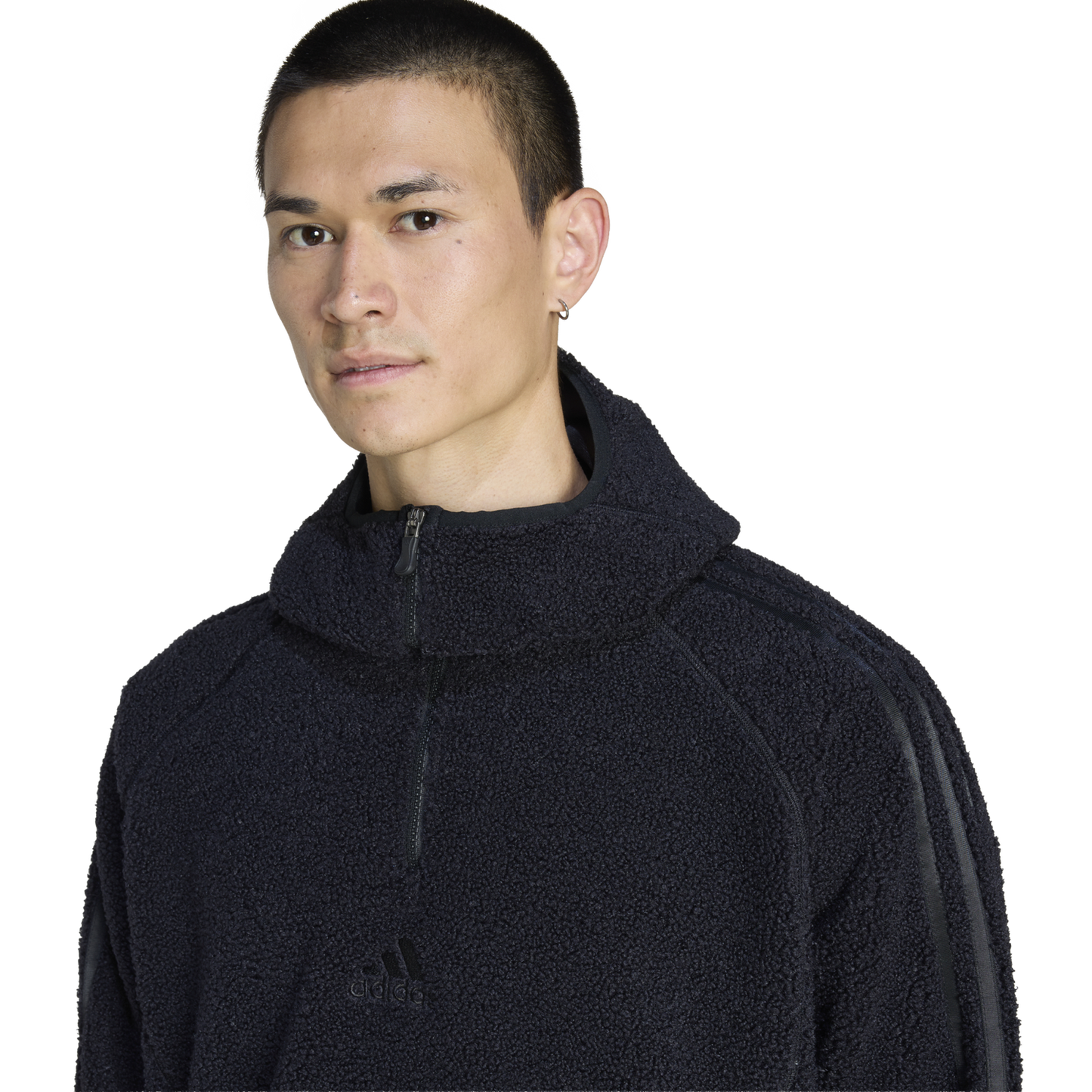 adidas Borg Fleece Quarter-Zip Hoodie - Men's - Black