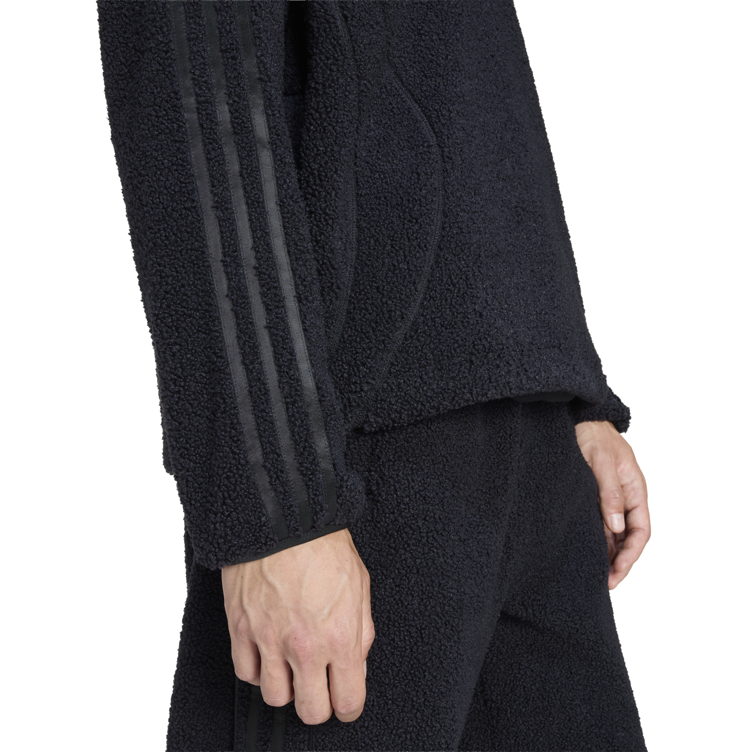adidas Borg Fleece Quarter-Zip Hoodie - Men's - Black