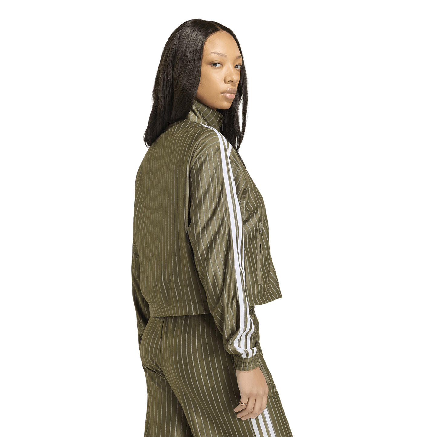 adidas Originals Firebird Pinstripe Track Top - Women's - Branch/Silver Metallic