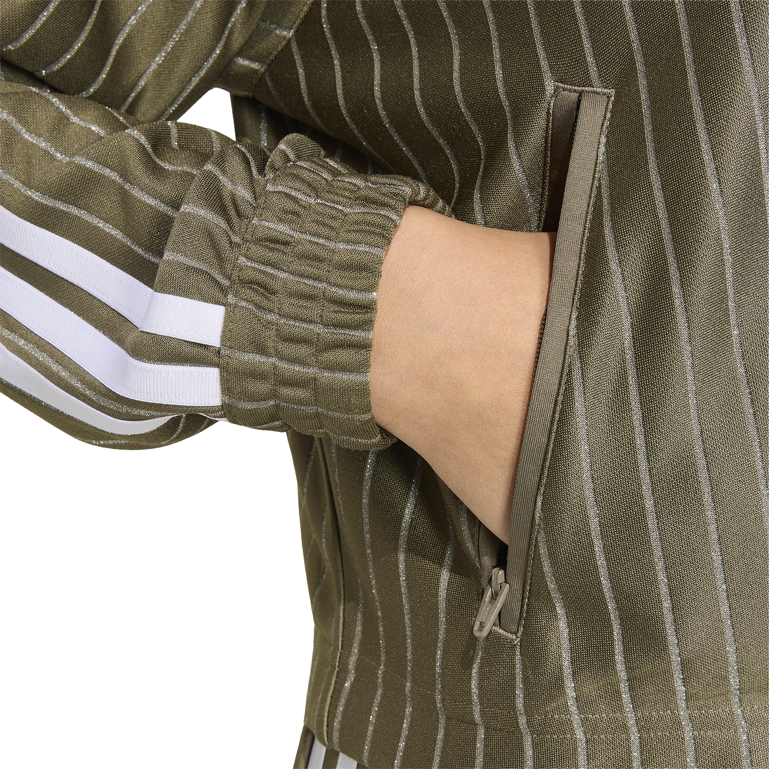adidas Originals Firebird Pinstripe Track Top - Women's - Branch/Silver Metallic