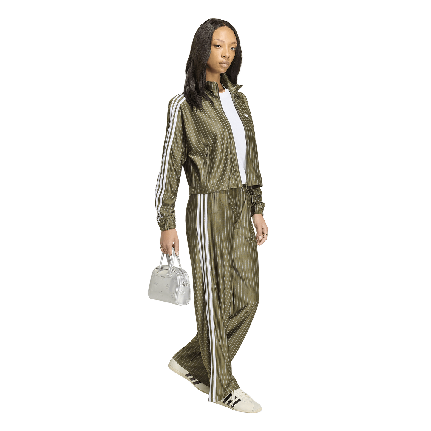 adidas Originals Firebird Pinstripe Track Top - Women's - Branch/Silver Metallic