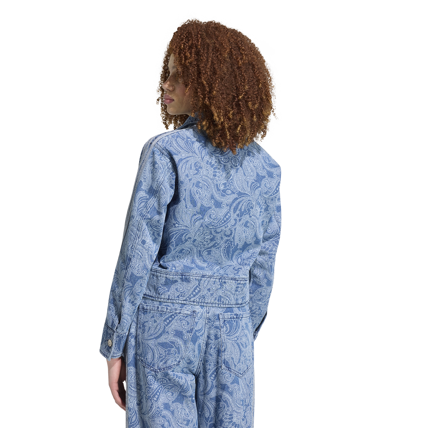 adidas Originals x Liberty London Firebird Denim Top - Women's - Medium Vintage Denim/Light Denim