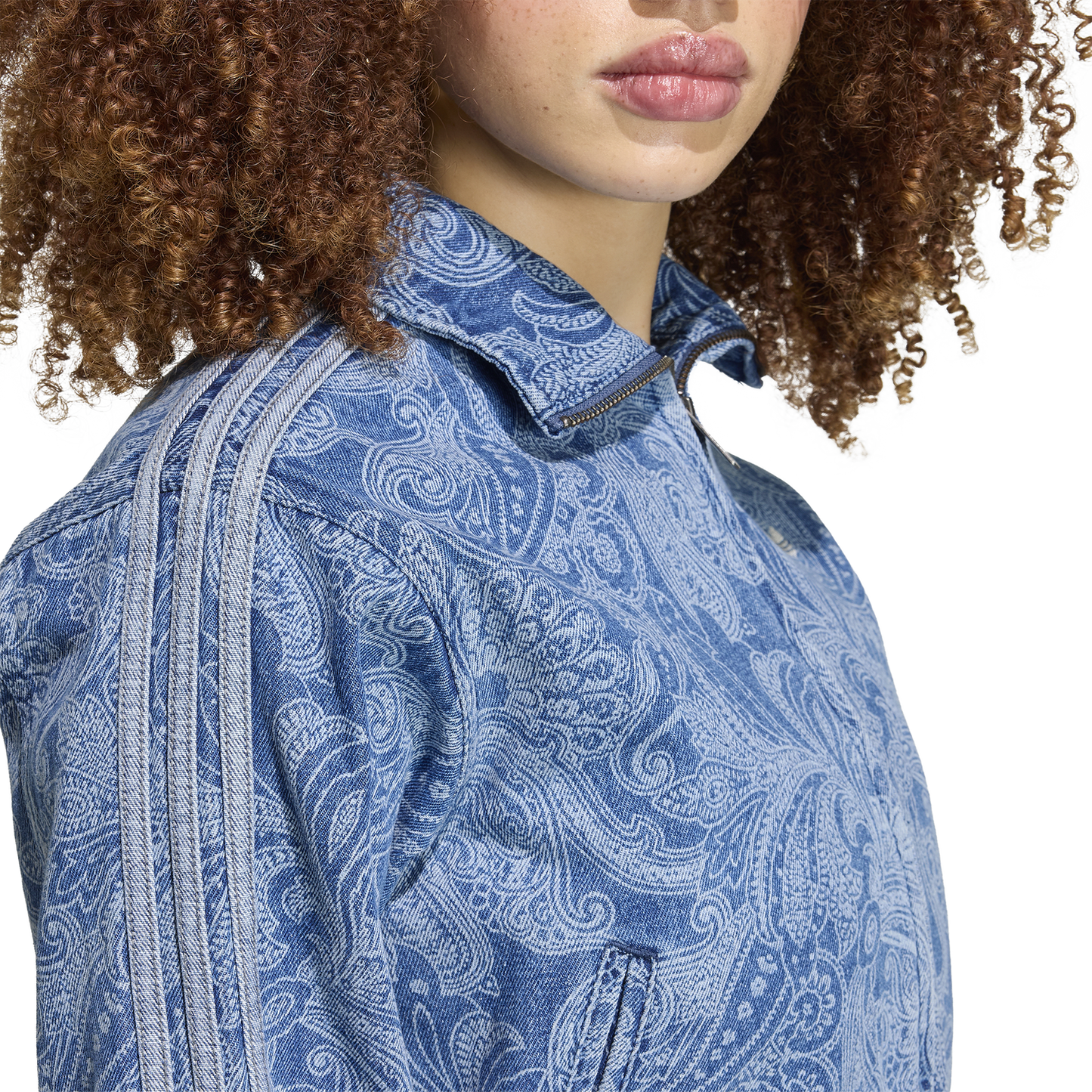 adidas Originals x Liberty London Firebird Denim Top - Women's - Medium Vintage Denim/Light Denim