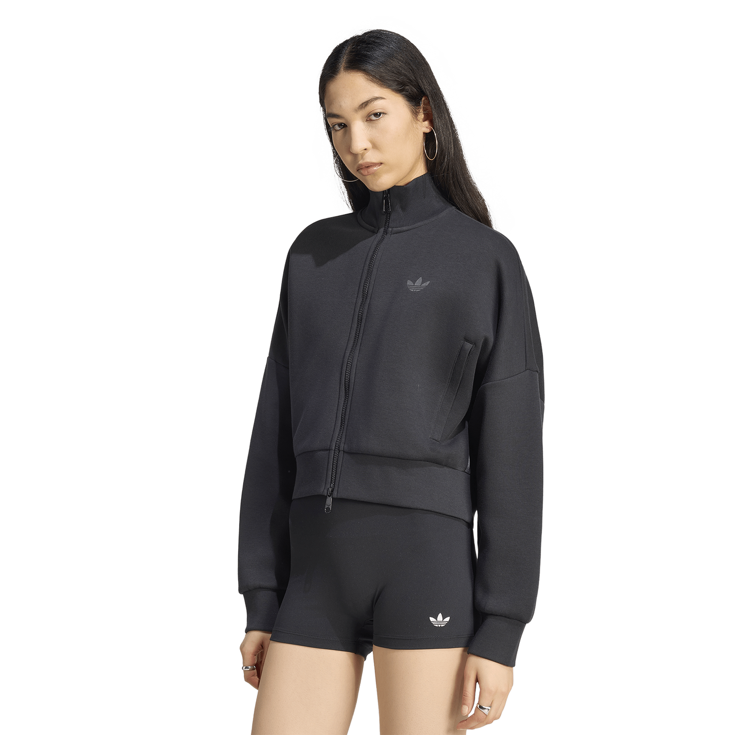 adidas Spacer Track Top - Women's - Black/Black Reflective/Night Grey